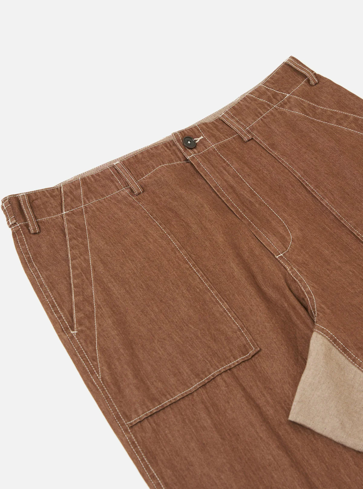 UNIVERSAL WORKS Brown Meco Denim Patched Fatigue Pant