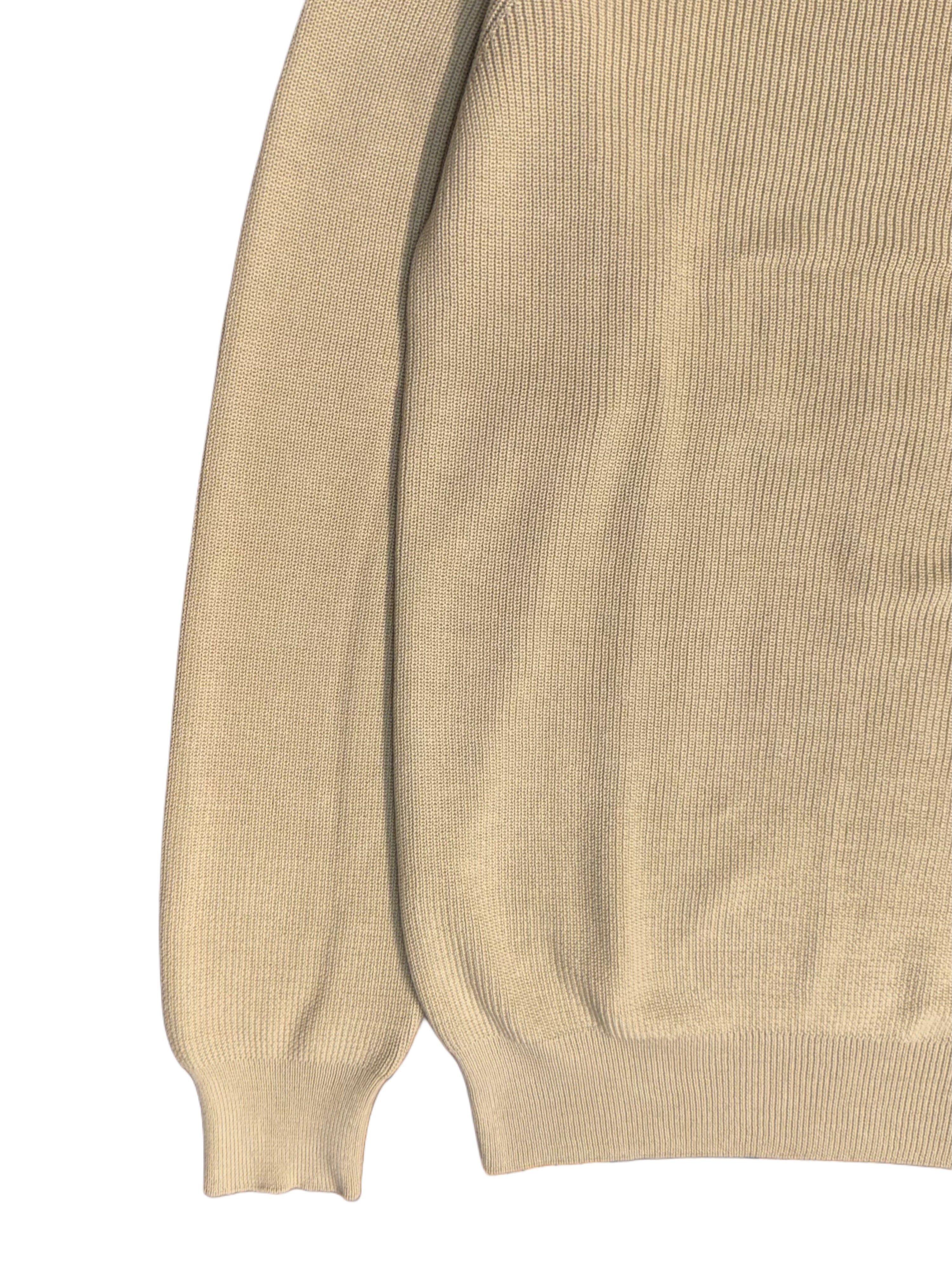 Pull ras du cou en coton italien FRESH René couleur sable