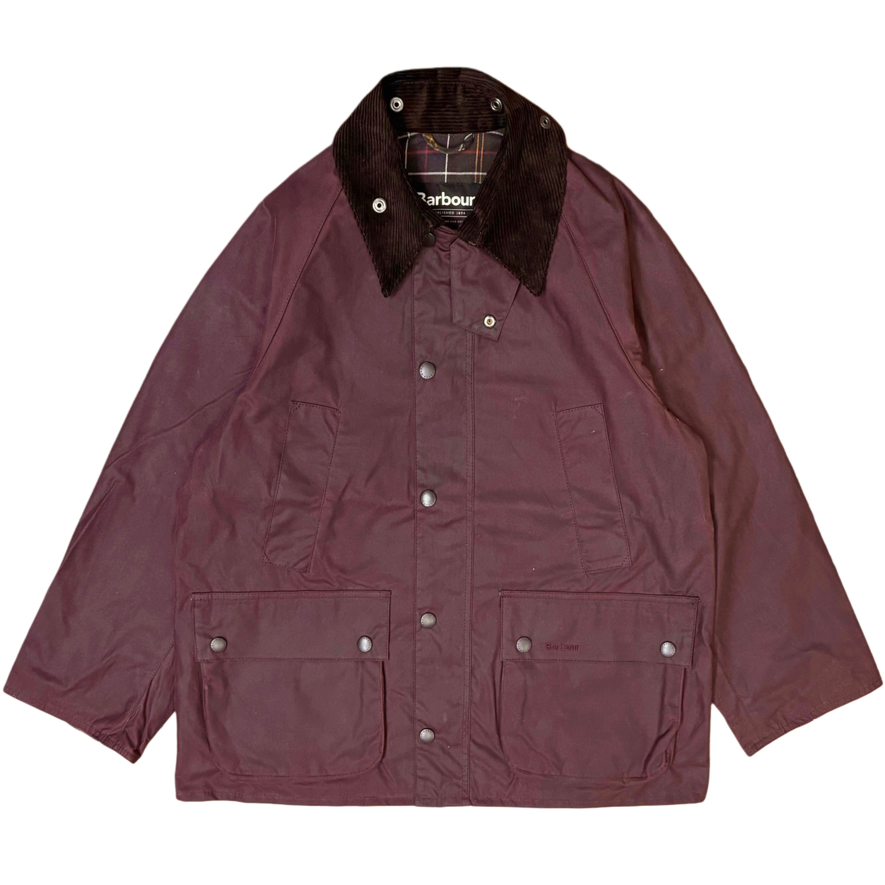 BARBOUR Oversized Bedale Waxed Jacket Bordeaux