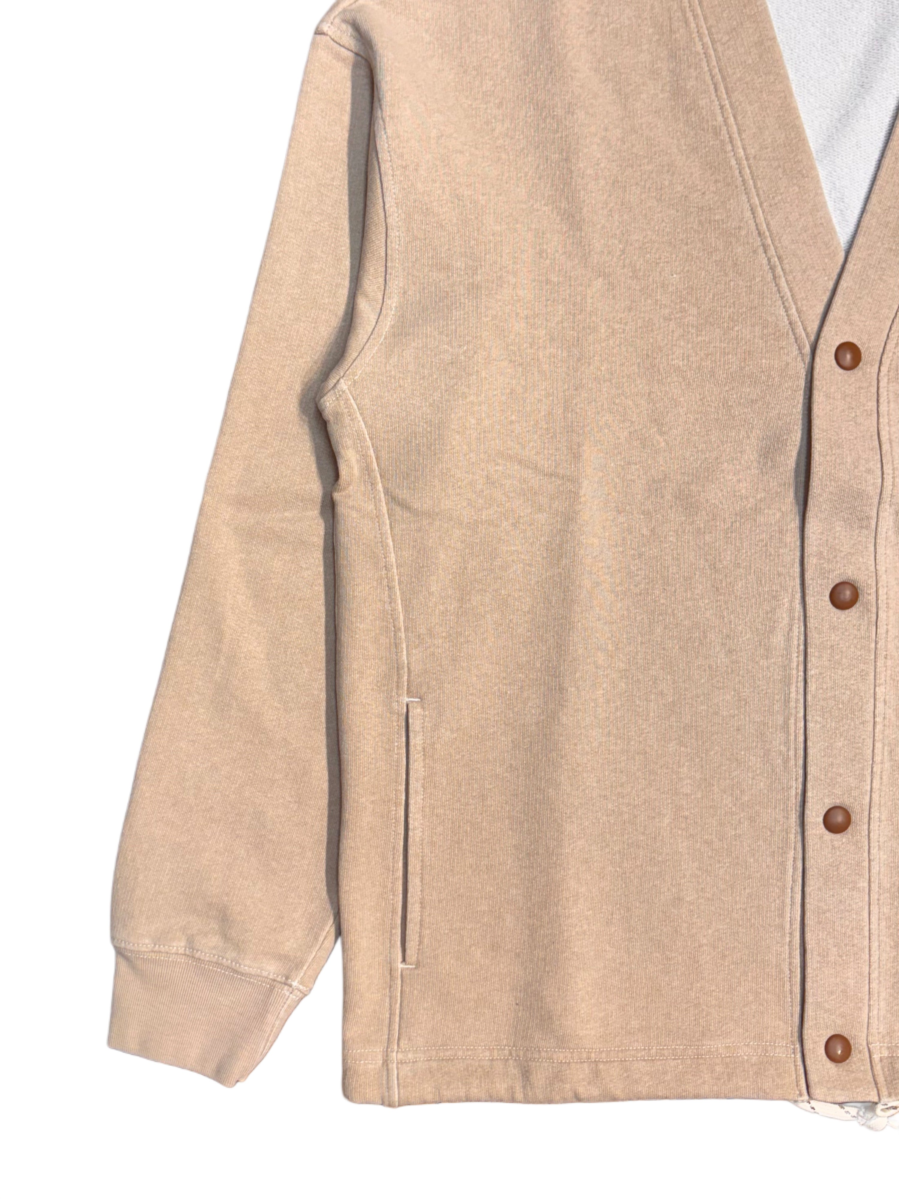 FRESH Tré Plated Cotton Cardigan in Sand