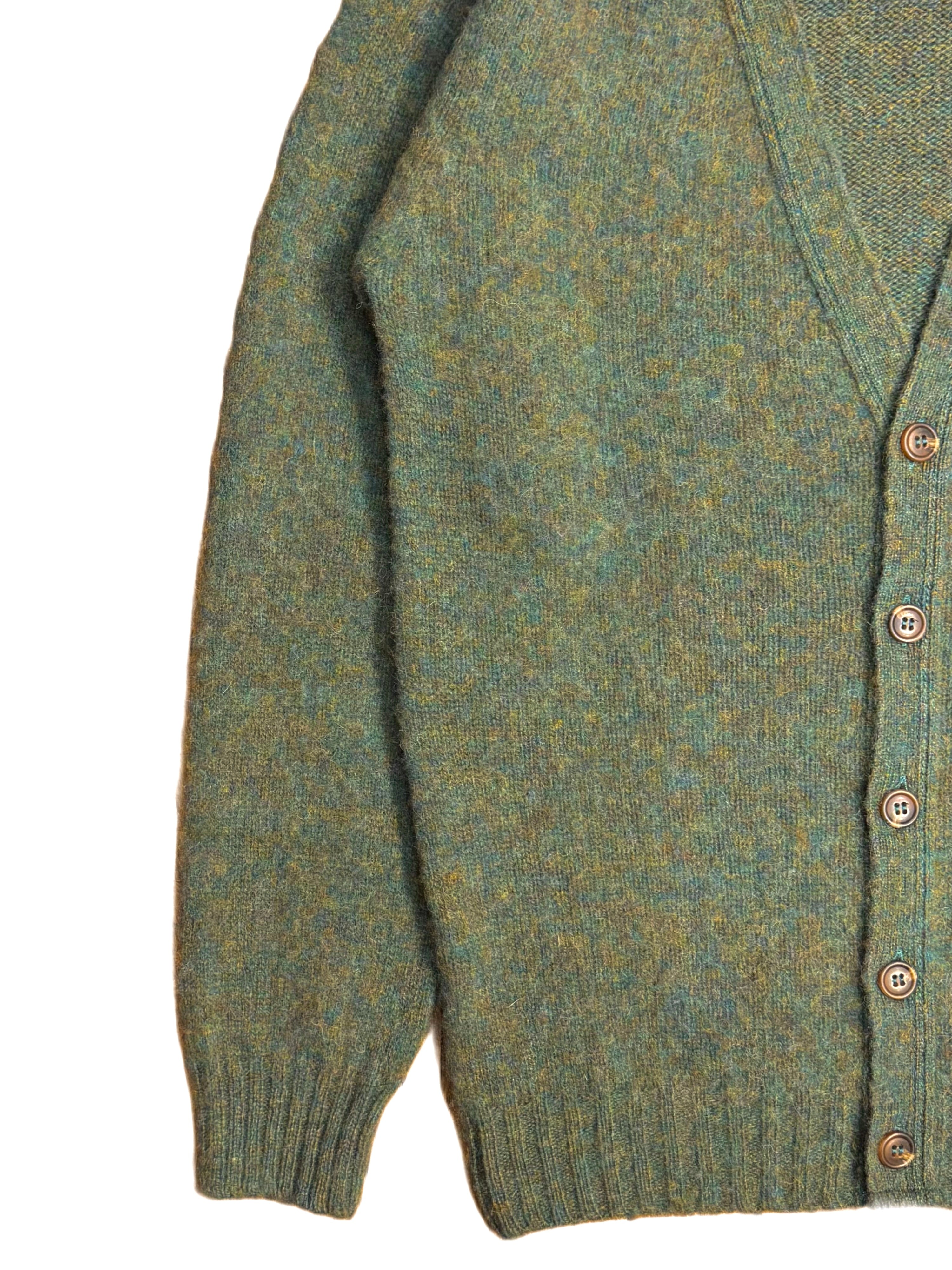 FRESH Dave Shaggy Shetland Wool Cardigan In Sweetpea