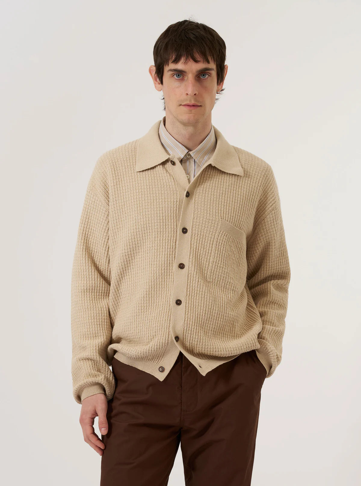 UNIVERSAL WORKS Sand Eco Cotton Knit Jacket