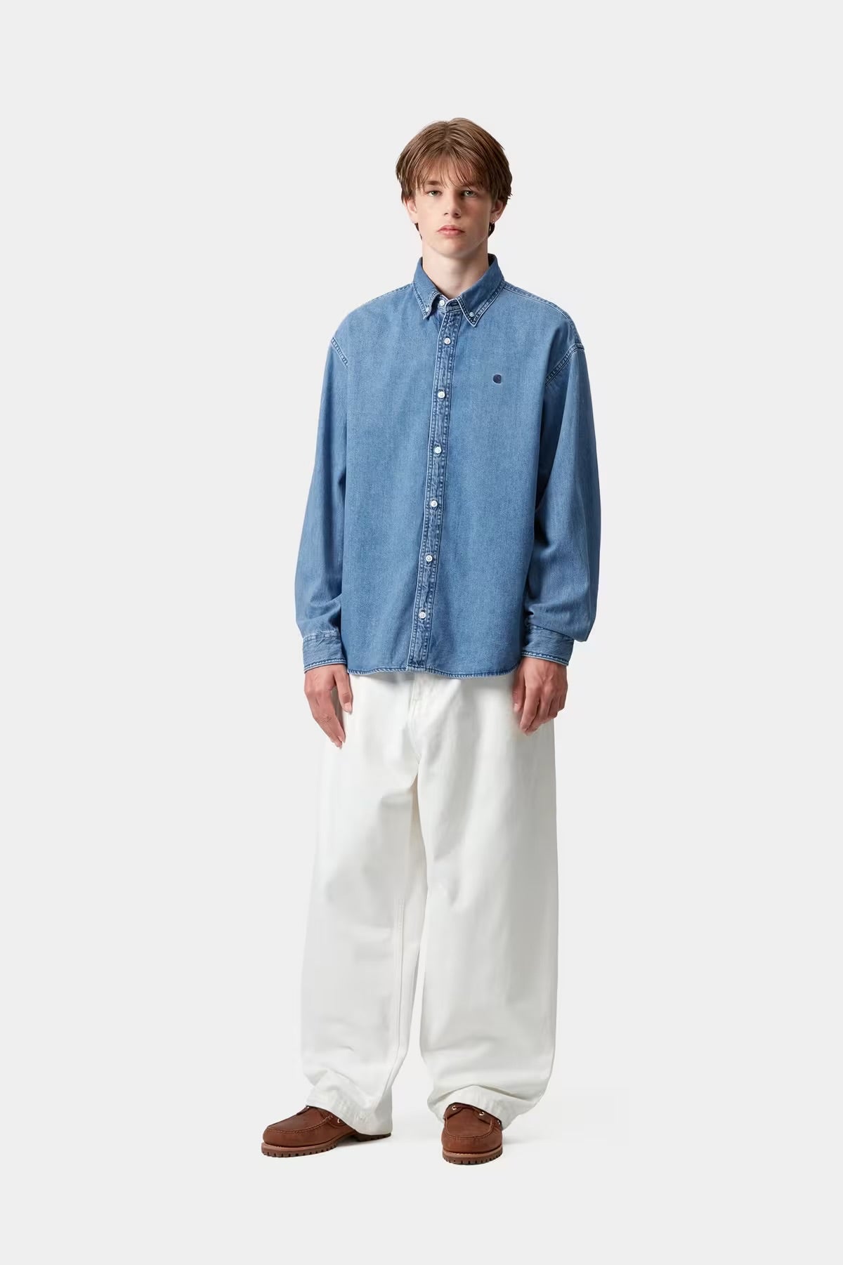 CARHARTT WIP L/S Lucas Shirt Blue Stone Washed