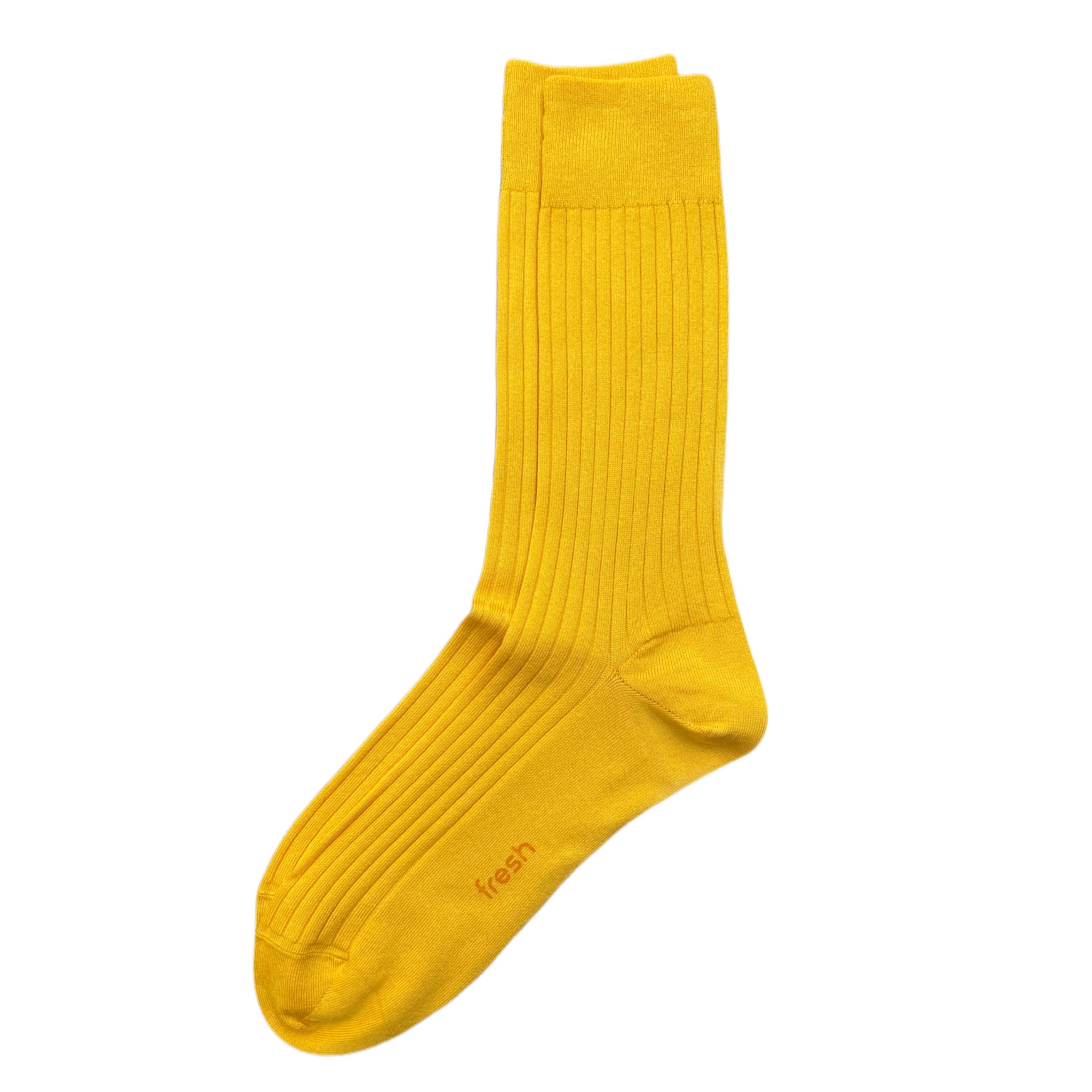 Chaussettes mi-mollet en coton FRESH en jaune