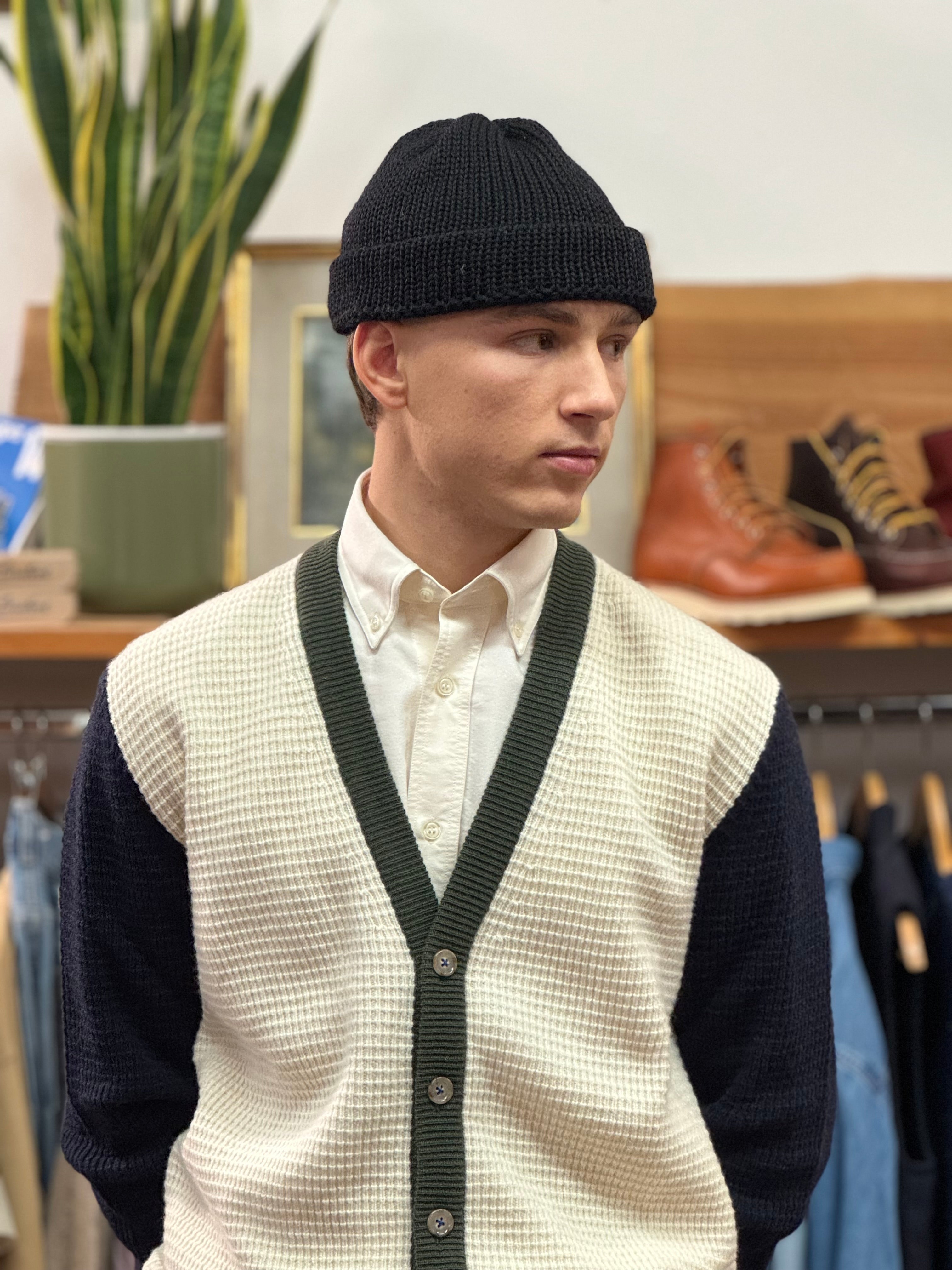 FRESH Adam Waffle-Knit Merino Wool Cardigan