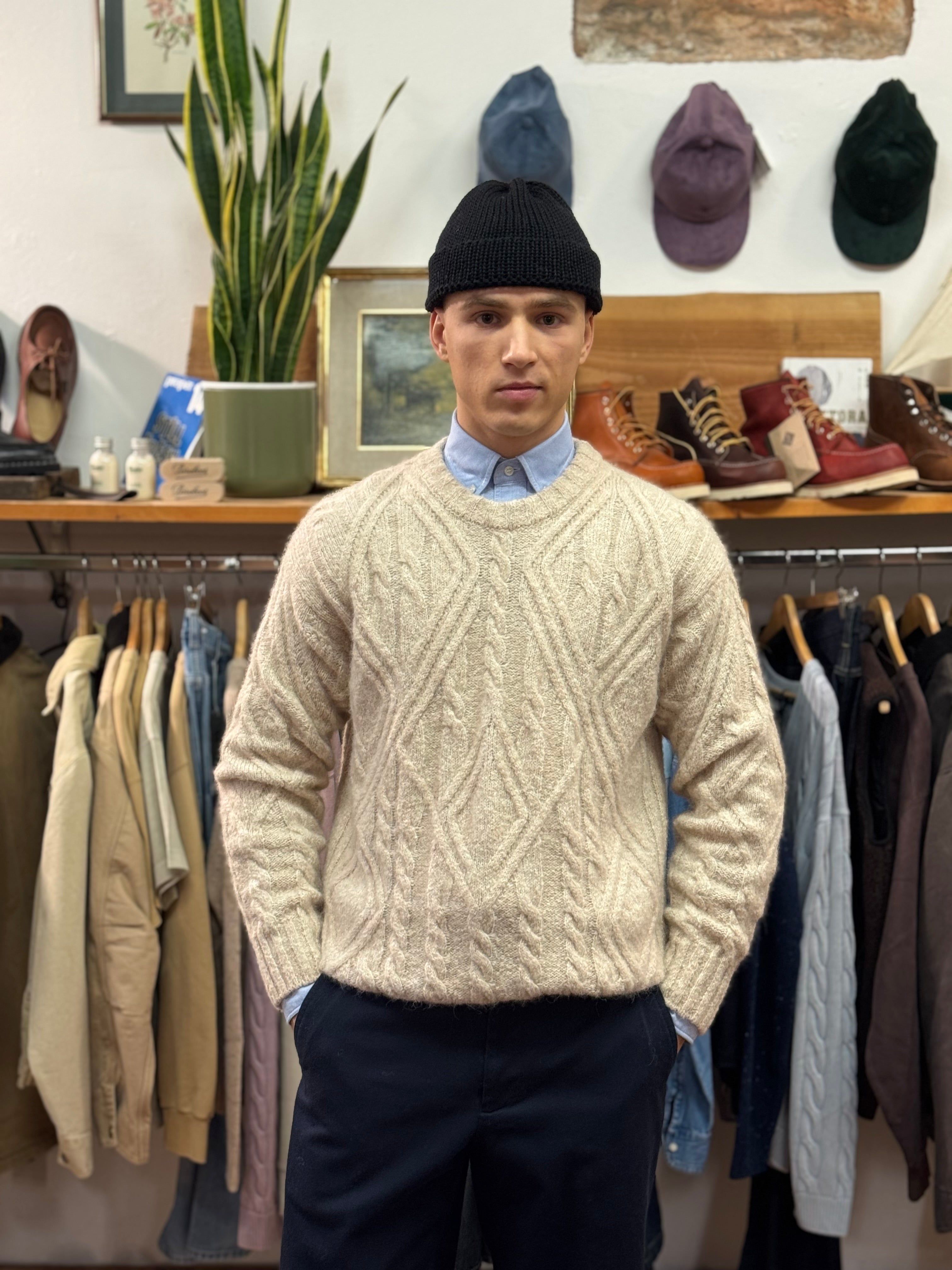 FRESH Pescatore Alpaca Wool Crew Neck in Cream