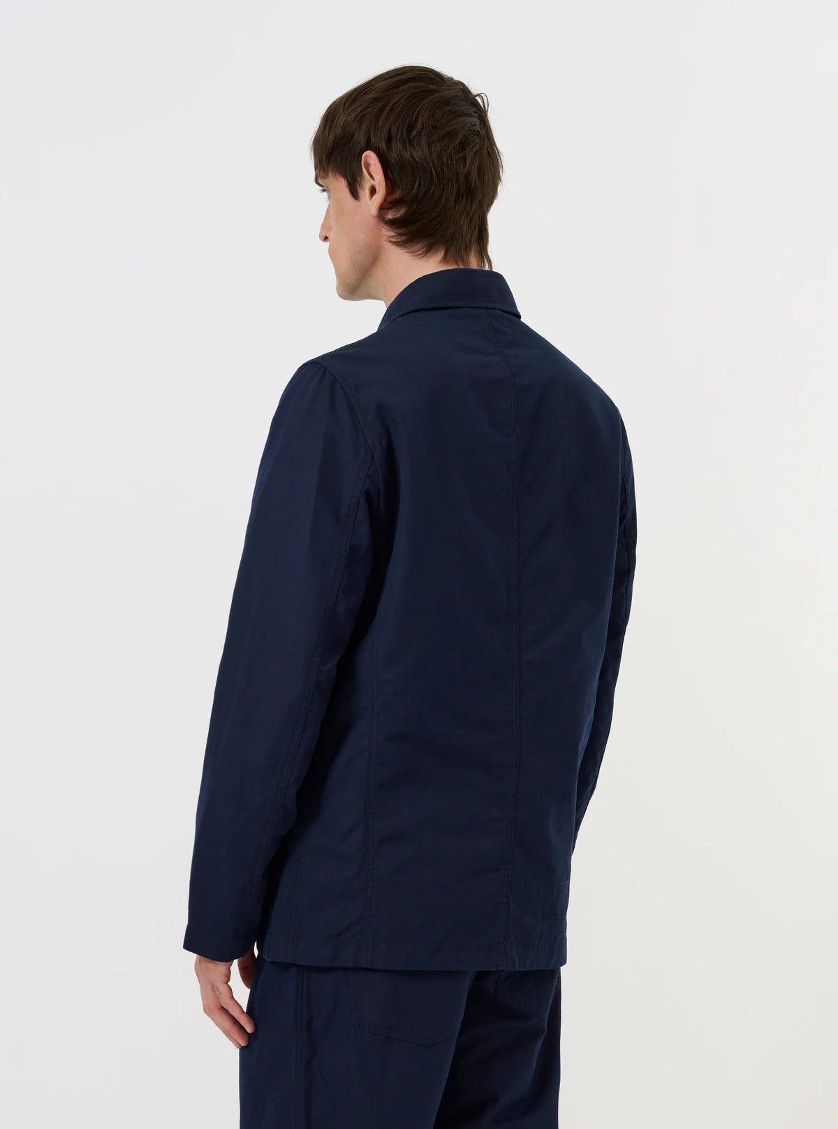 UNIVERSAL WORKS Navy Linen Slub Weave Bakers Jacket