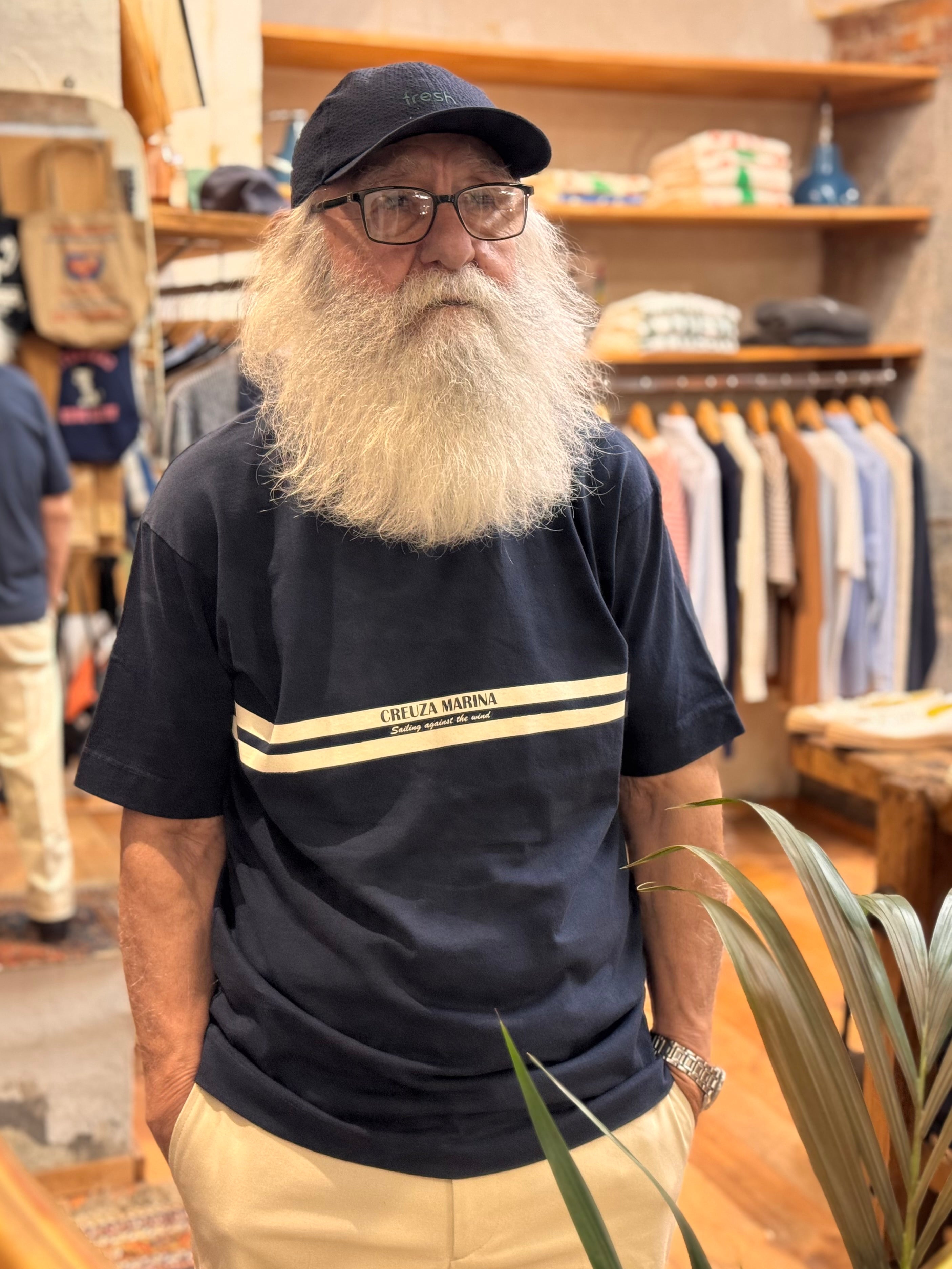 T-shirt in cotone FRESH Creuza Marina blu navy