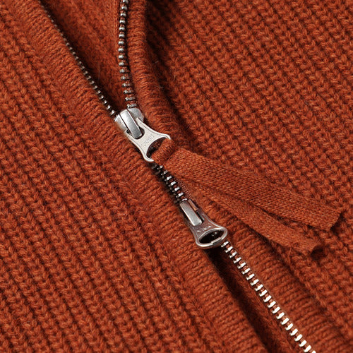 FRIZMWORKS Wool Deck Zip Up Cardigan Brick