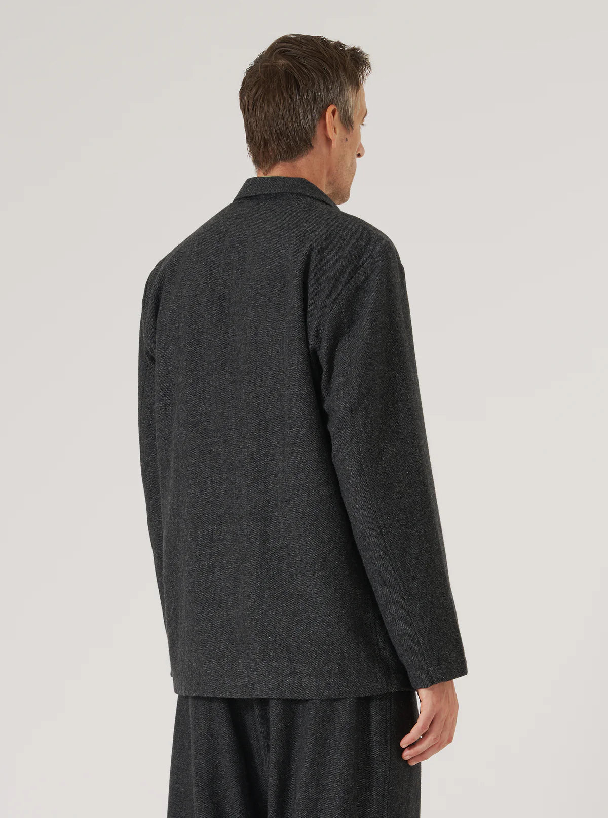 UNIVERSAL WORKS Grey Anders Wool Upcycled Two Button Jacket