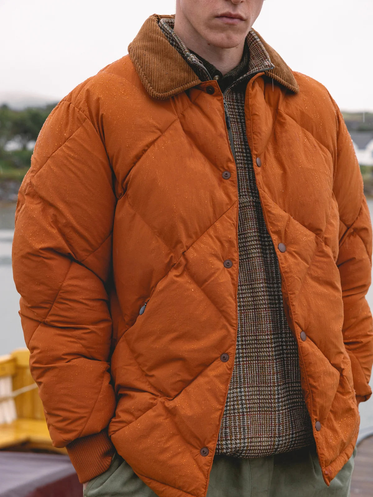 KESTIN Dunbar Jacket in Rust Orange Recycled Nylon