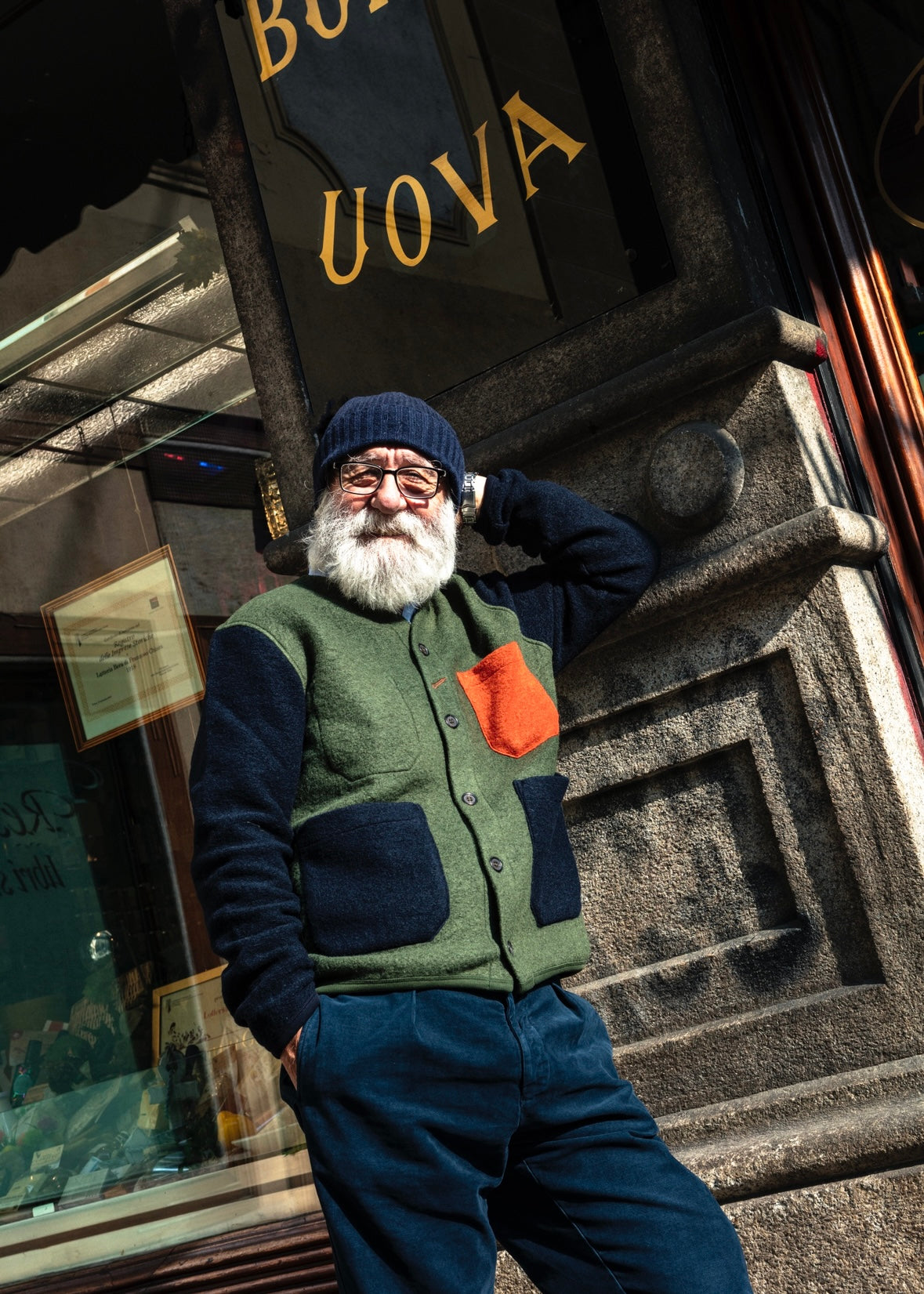 UNIVERSAL WORKS x Fresh Cardigan Wool Fleece Olive Rust