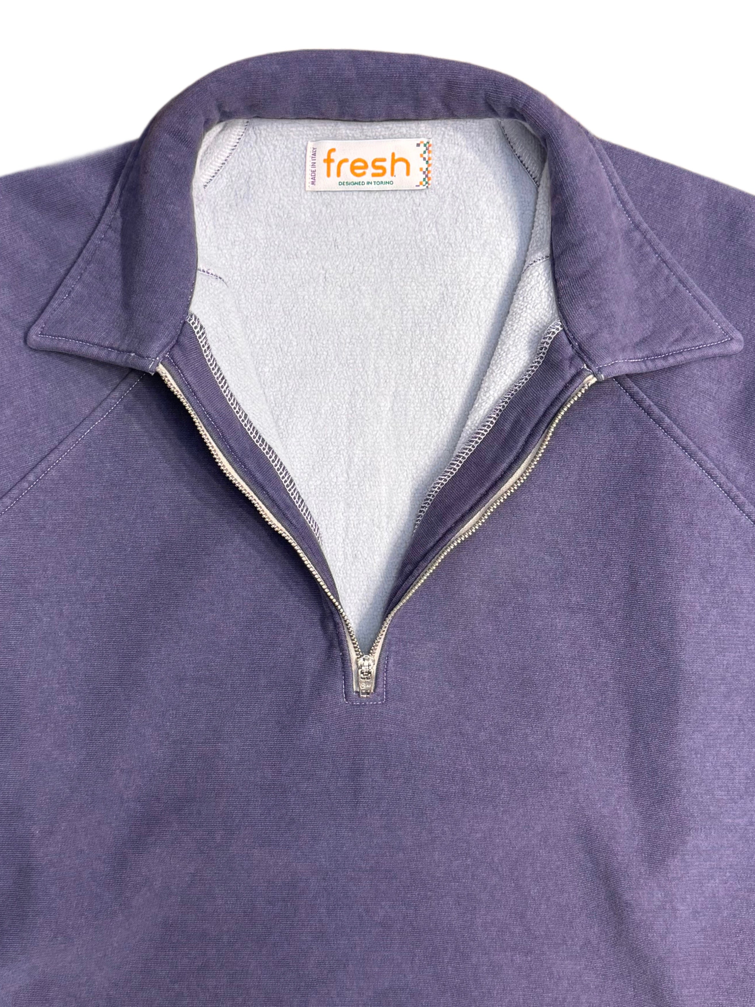 FRESH Ivy Plated Polo Sweatshirt in Purple