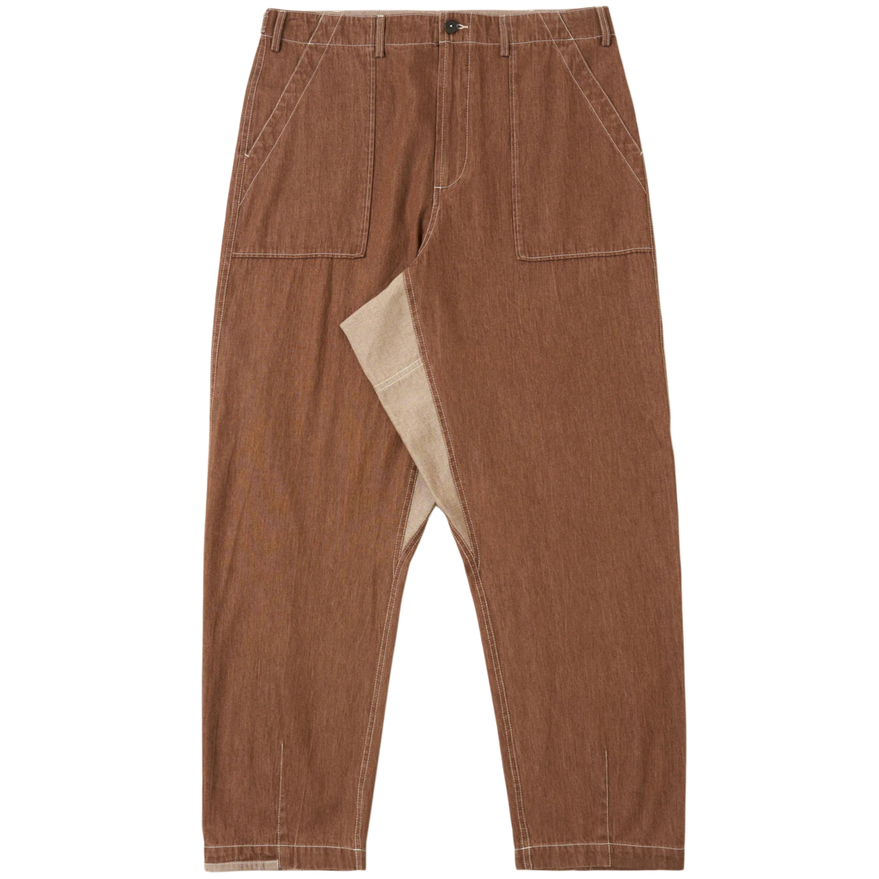 UNIVERSAL WORKS Brown Meco Denim Patched Fatigue Pant