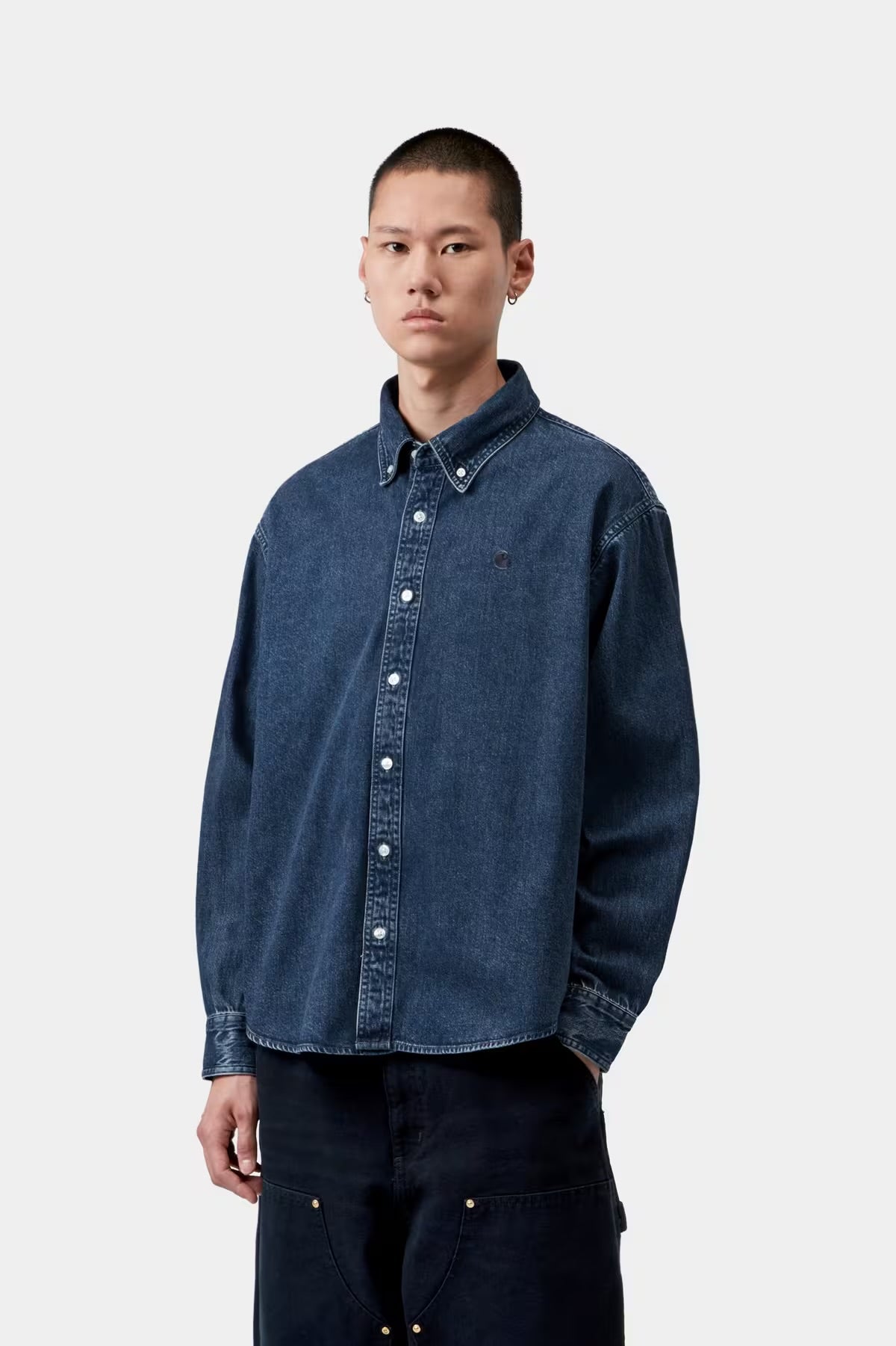 CARHARTT WIP L/S Lucas Shirt Blue Stone Washed