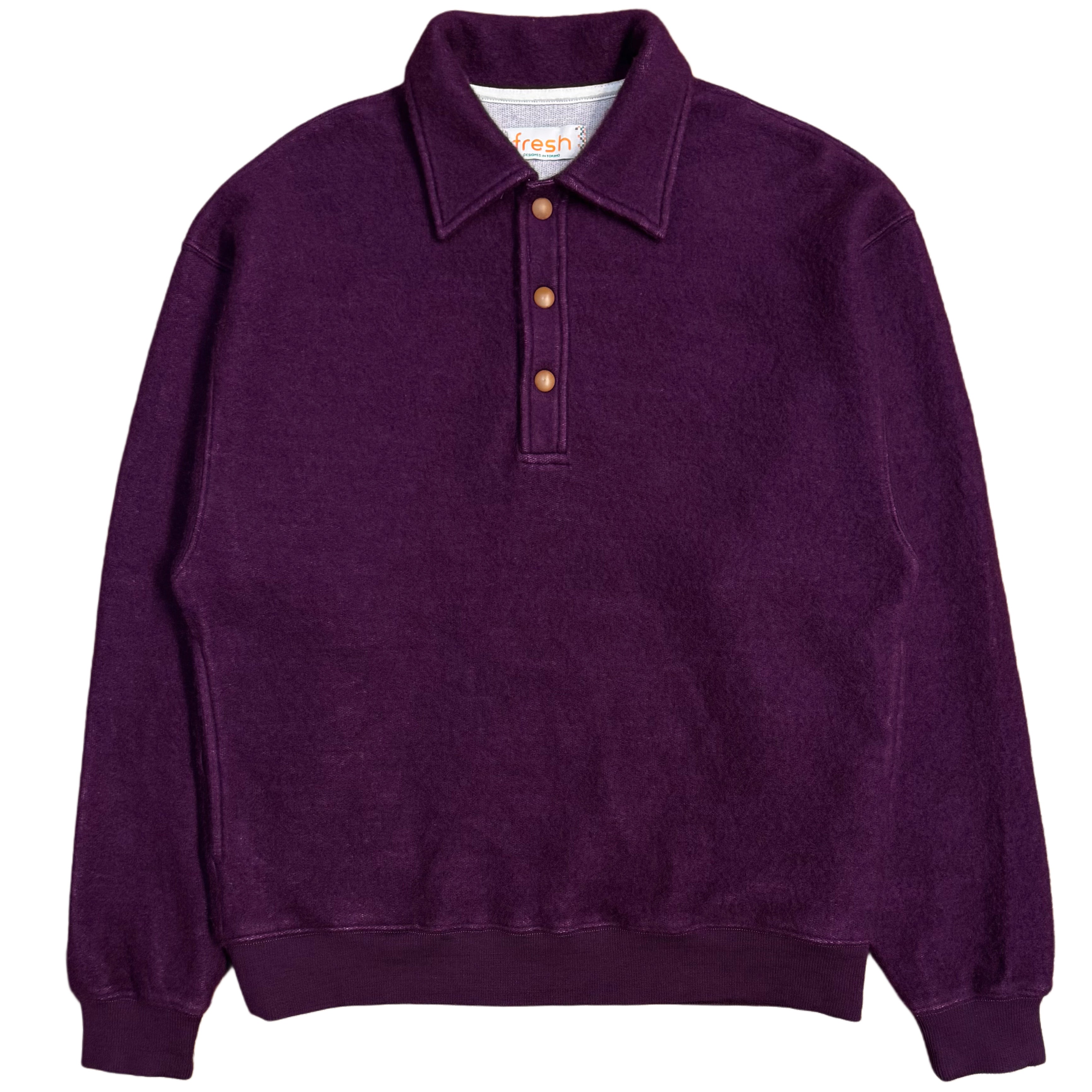 FRESH Bamboo Polo Sweater In Purple