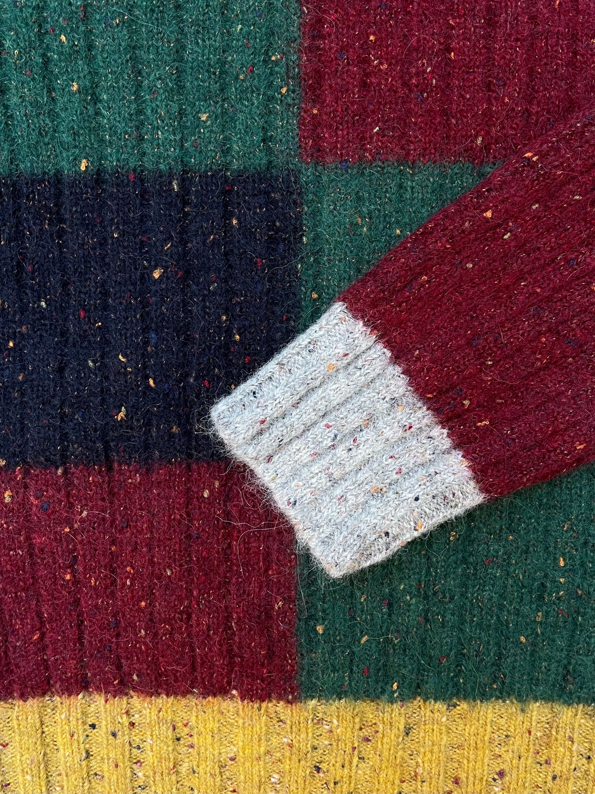 FRESH Issey - Pull en laine à col rond et blocs de couleurs multicolores