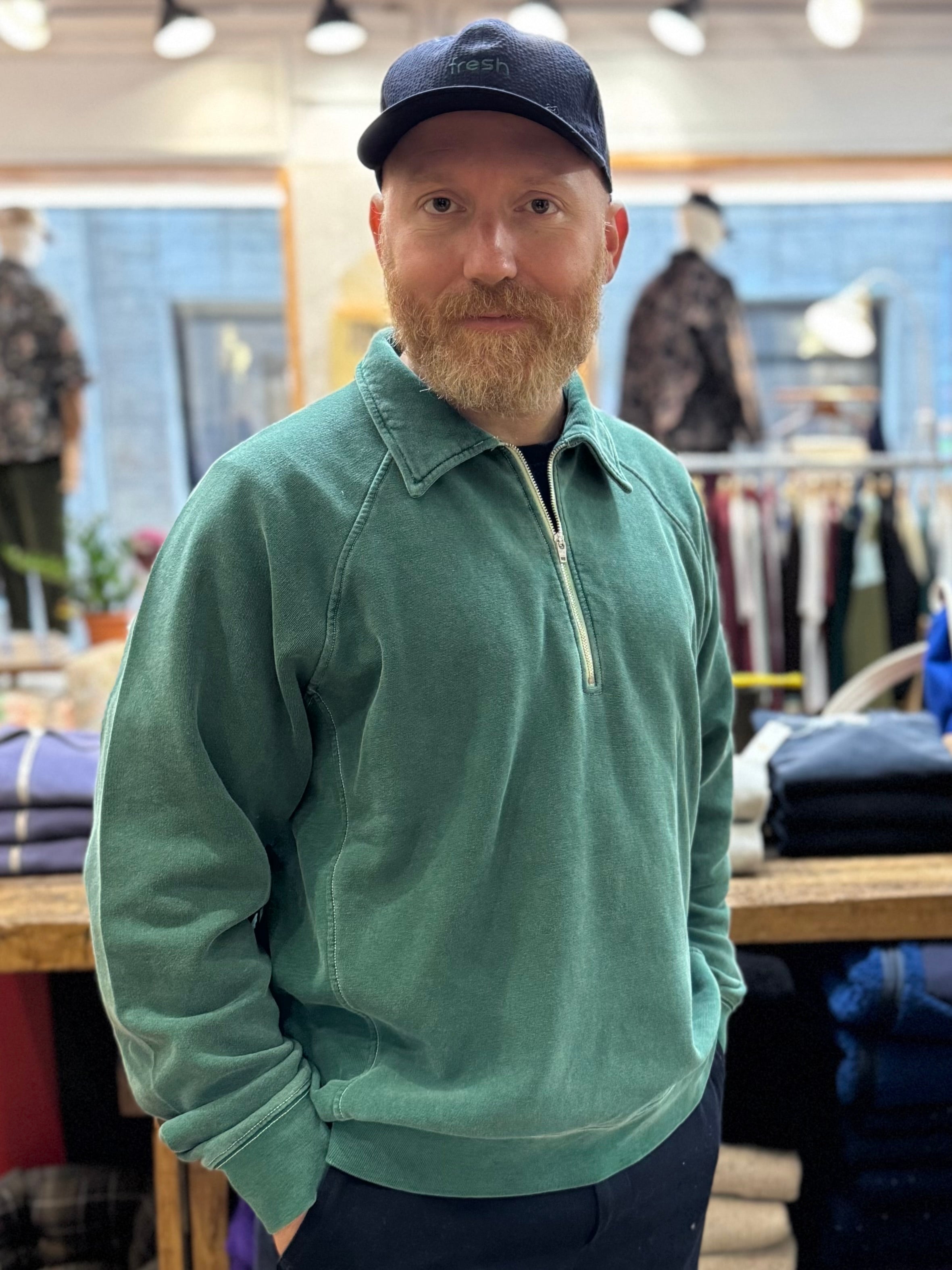 FRESH Ivy Plated Polo Sweatshirt in Green