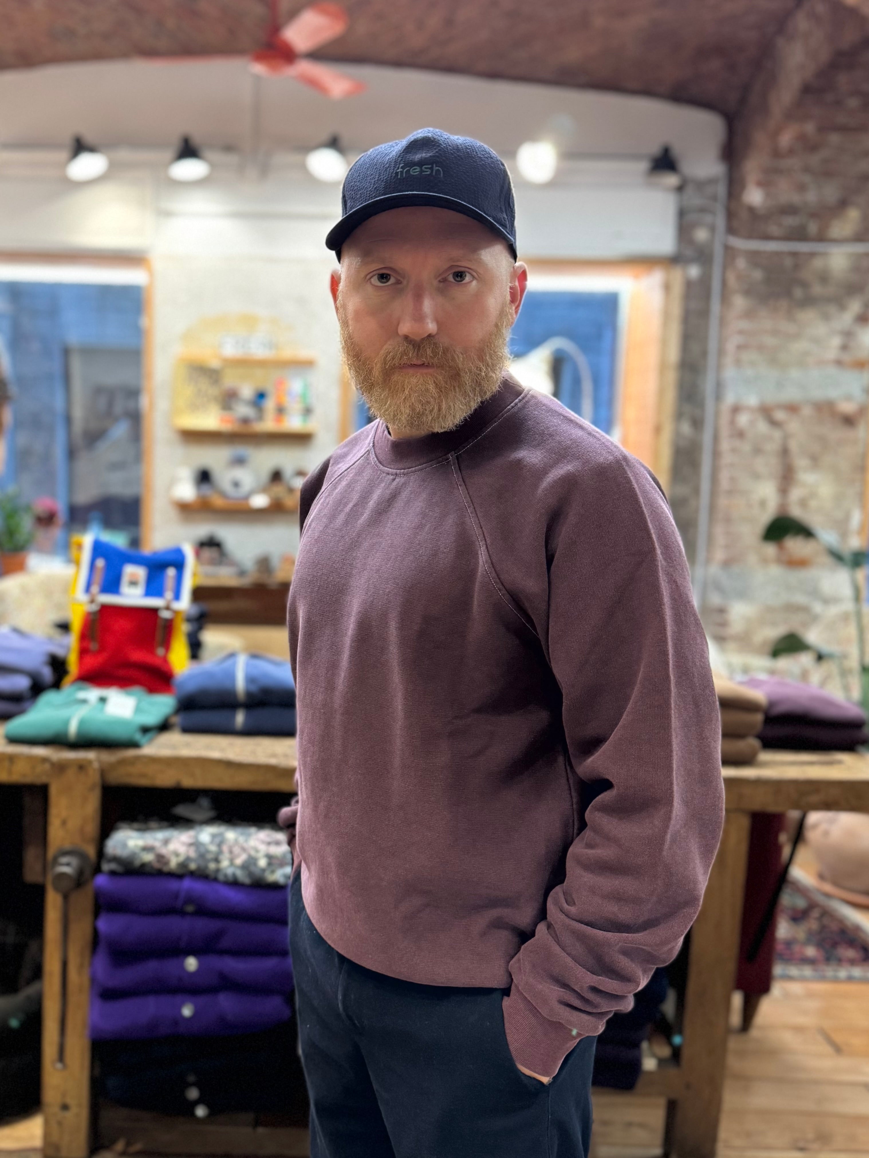 FRESH Billie Plated Cotton Sweatshirt in Bordeaux
