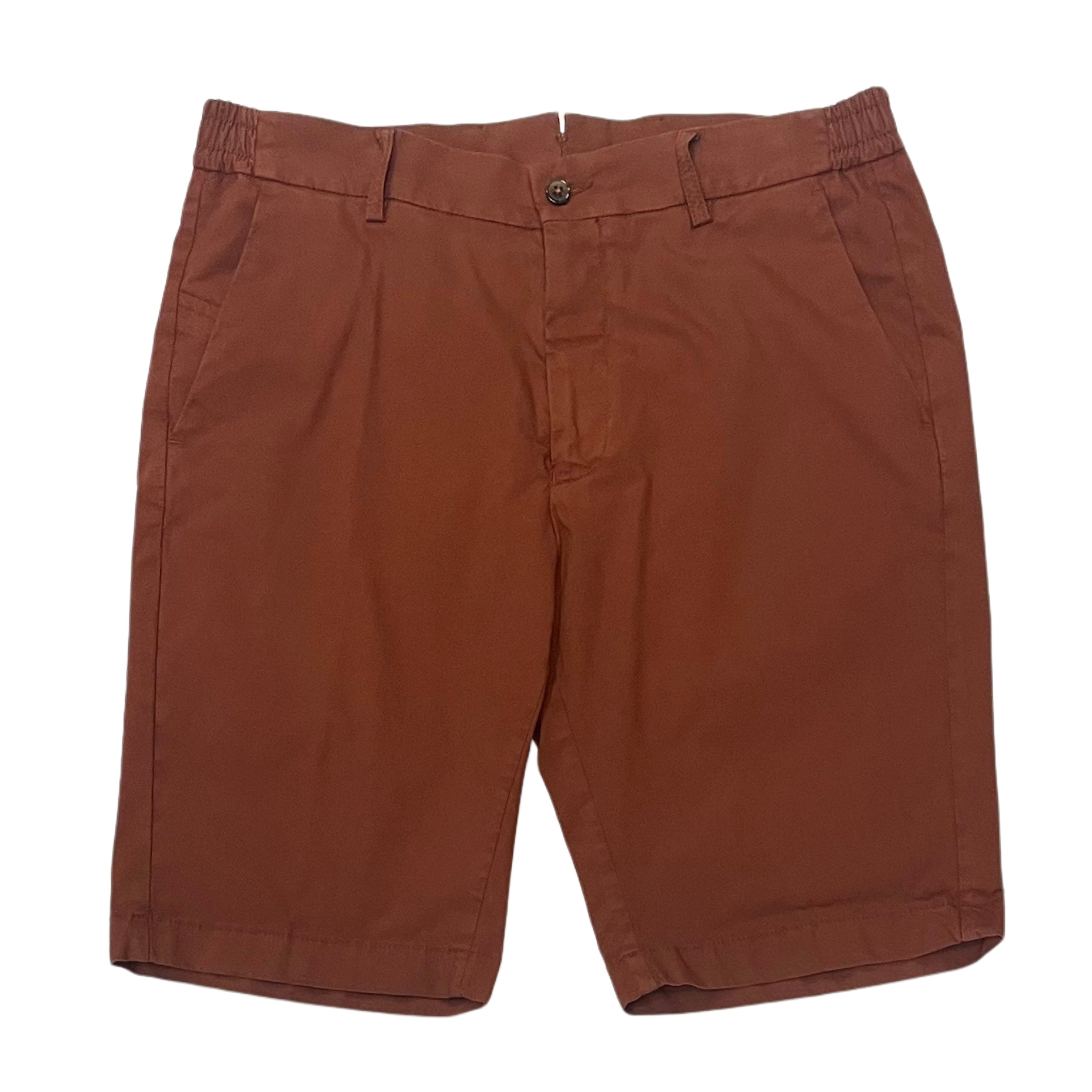 FRESH Recco Cotton Chino Shorts In Brick Red