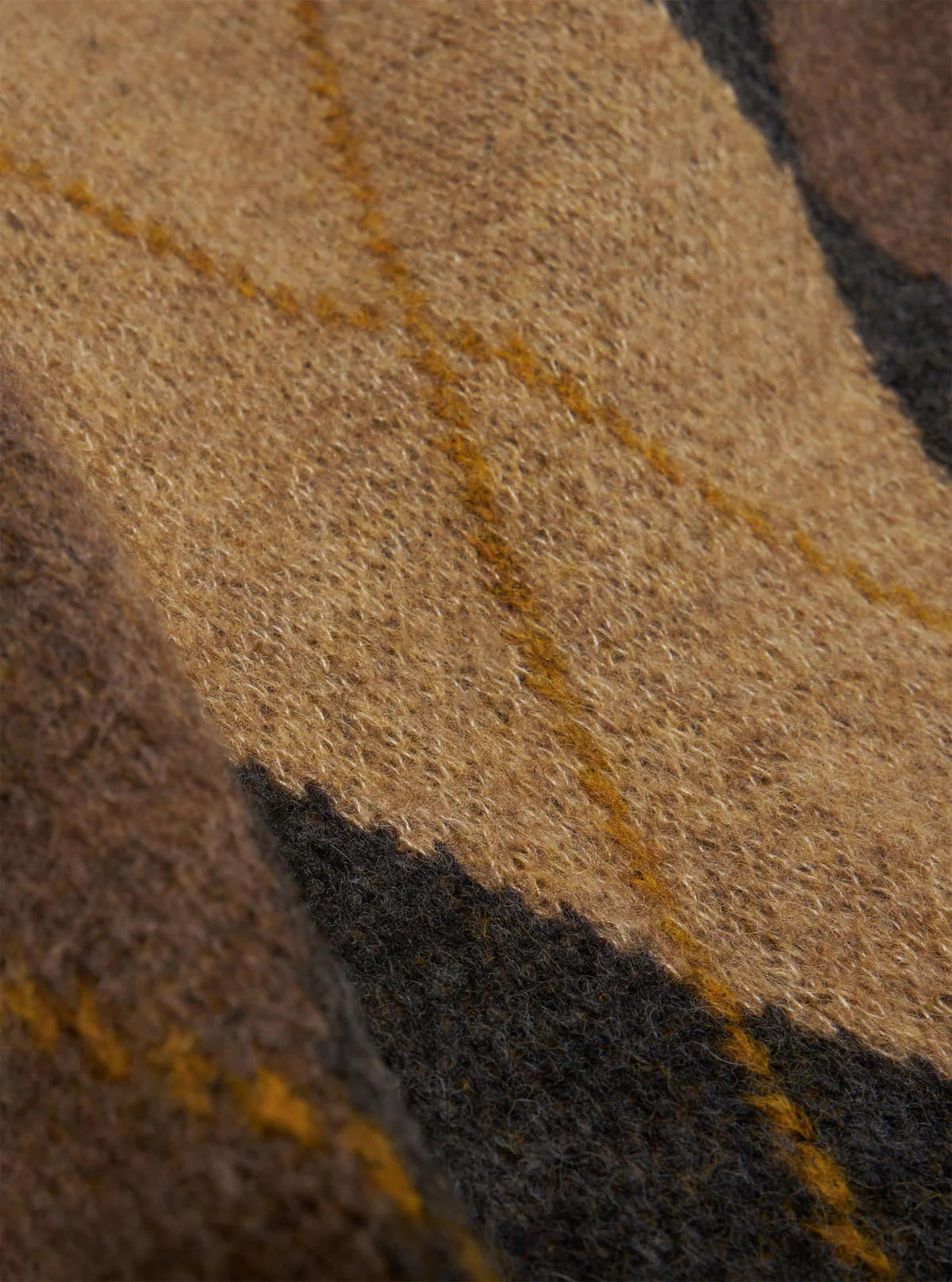 UNIVERSAL WORKS Brown Alpaca Knit Big Argyll Crew