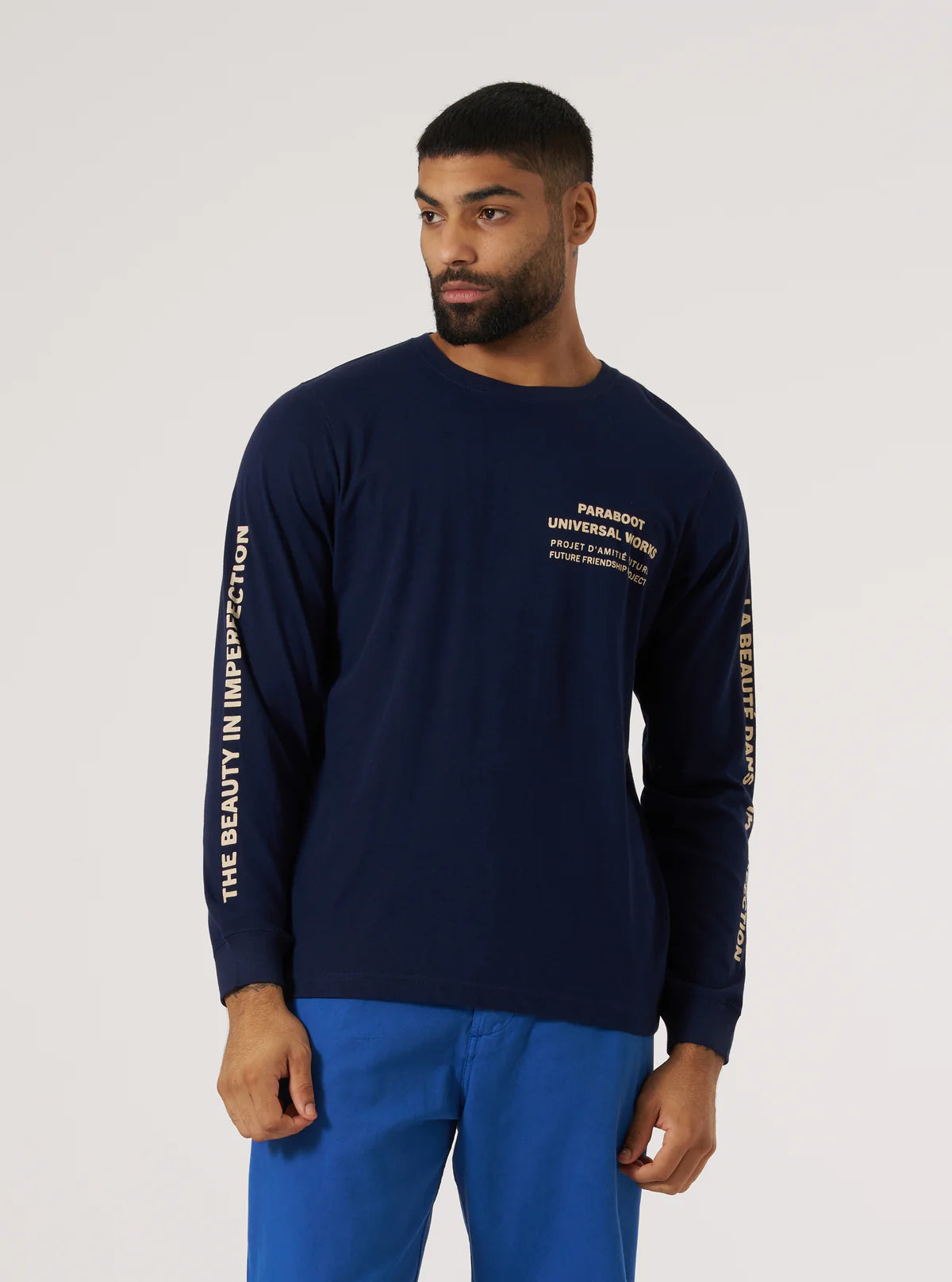 PARABOOT x Universal Works Navy Single Jersey Long Sleeve Tee