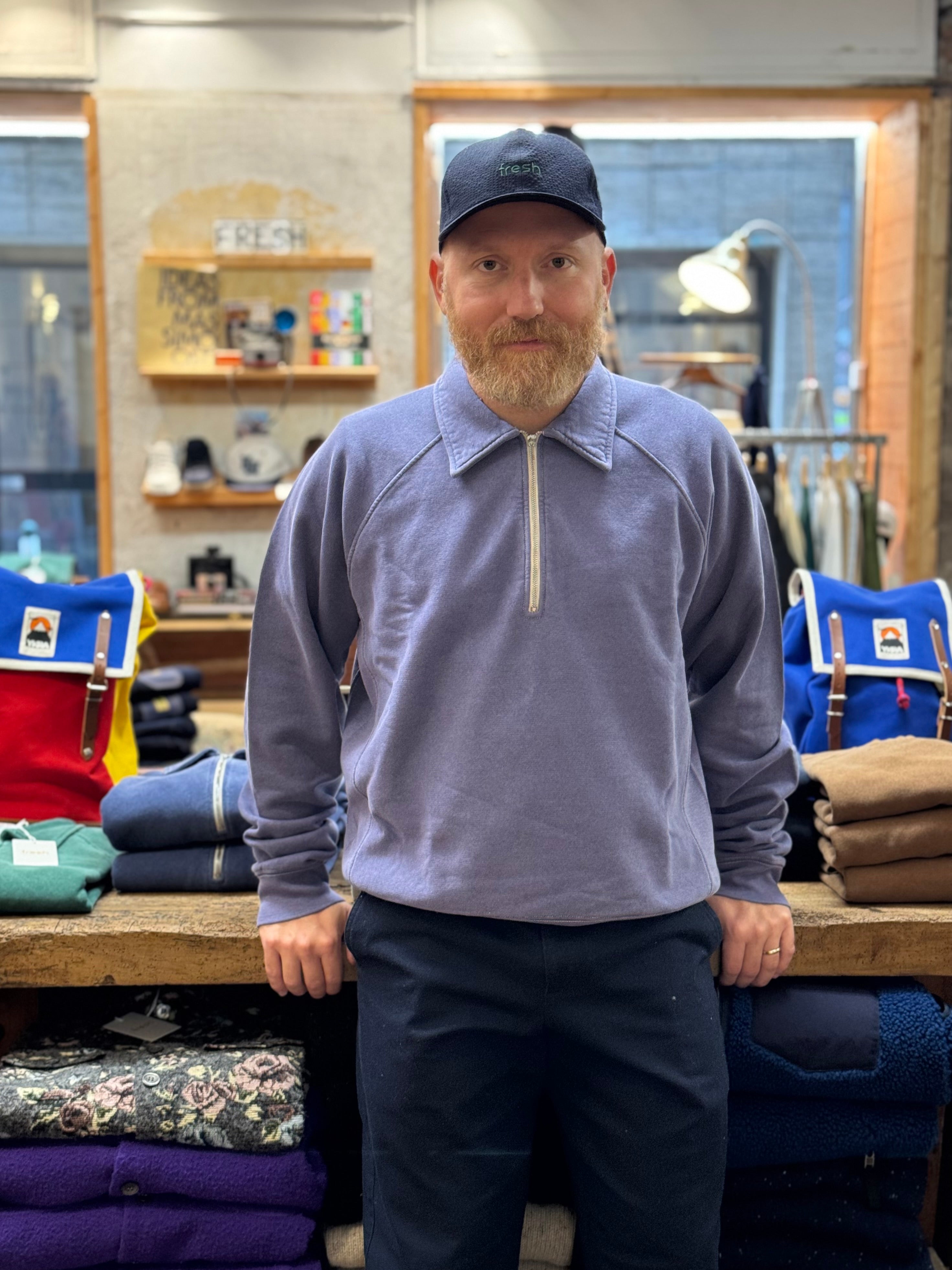 FRESH Ivy Plated Polo Sweatshirt in Purple