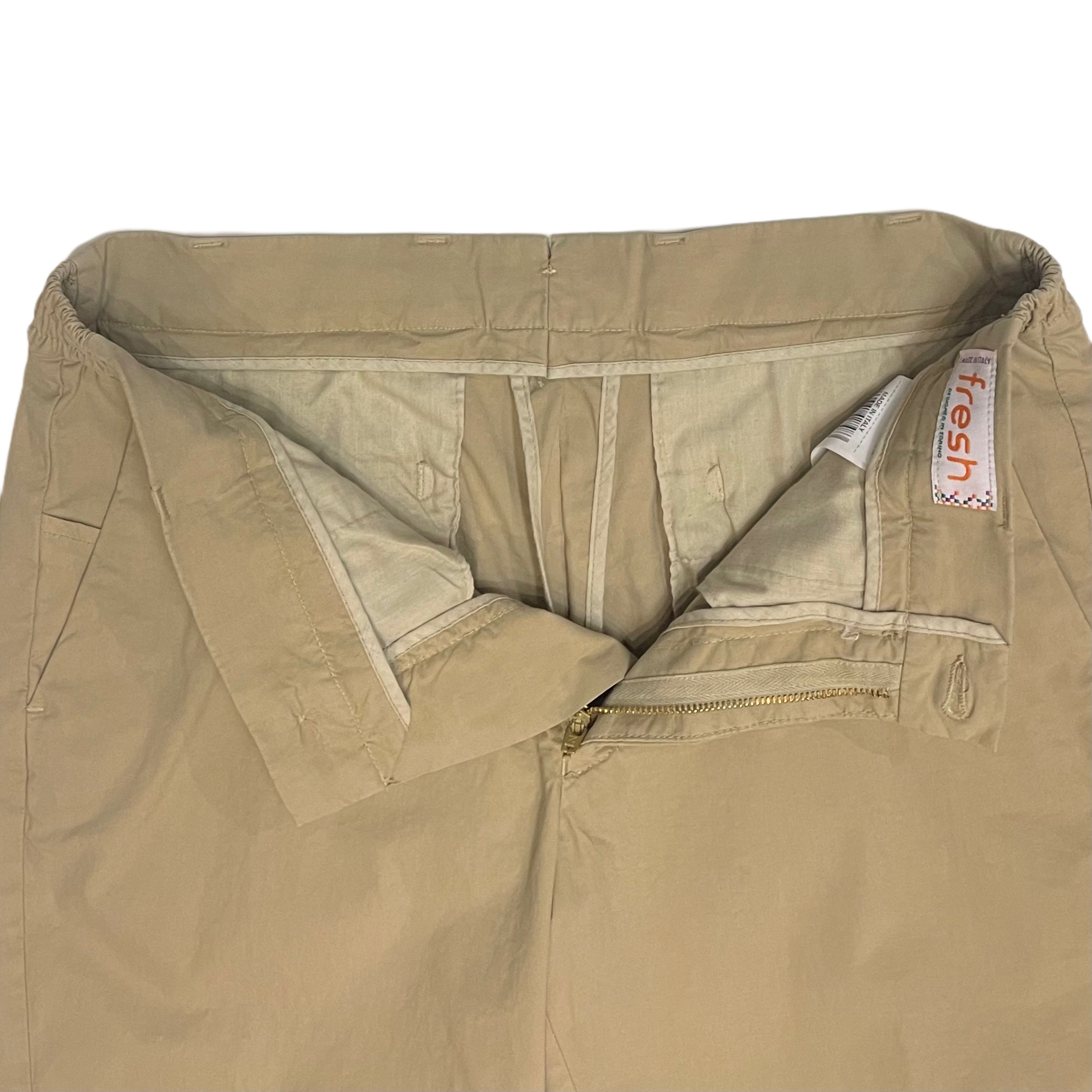FRESH Recco Cotton Chino Shorts In Beige