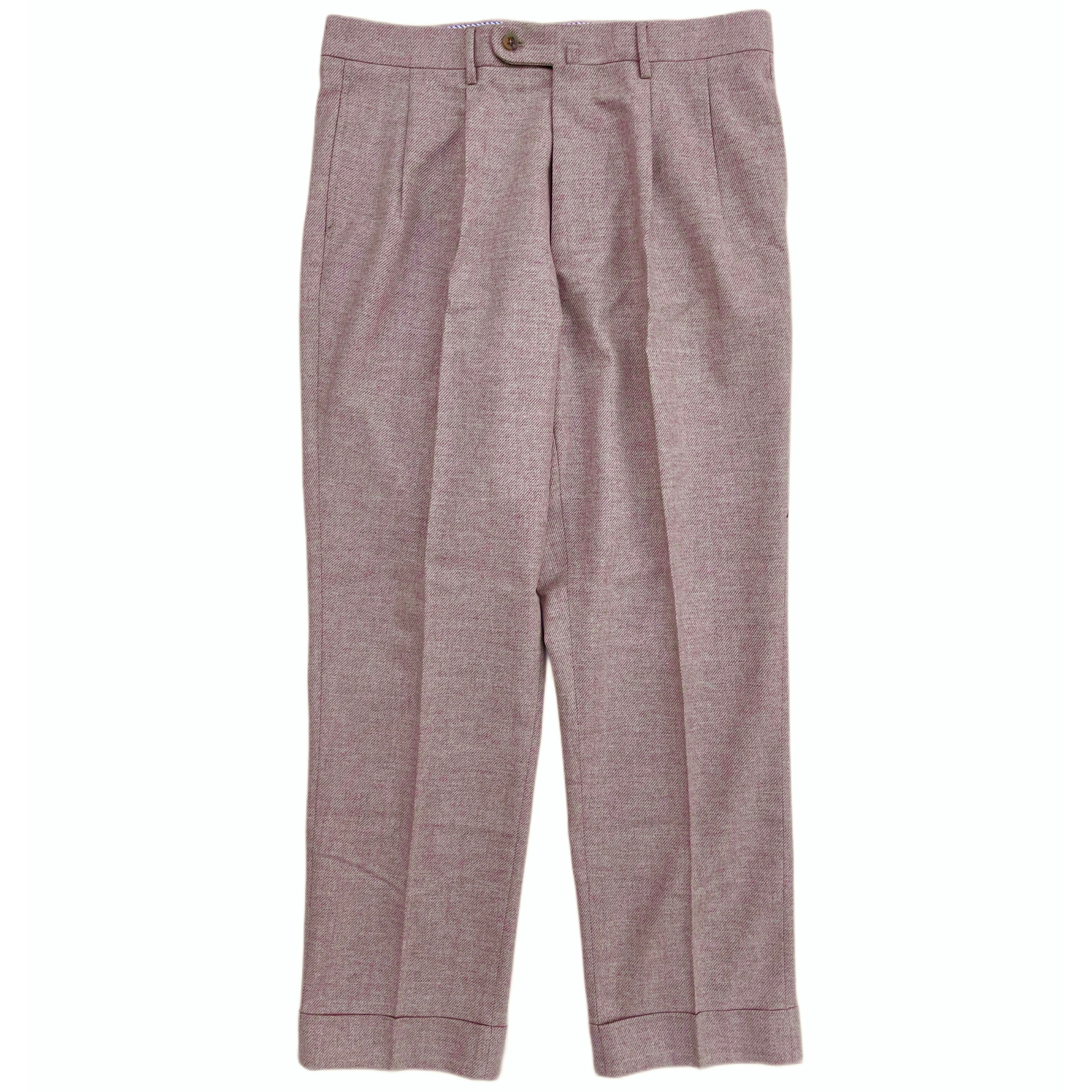 Pantaloni chino a 2 pieghe in lana FRESH color rosa