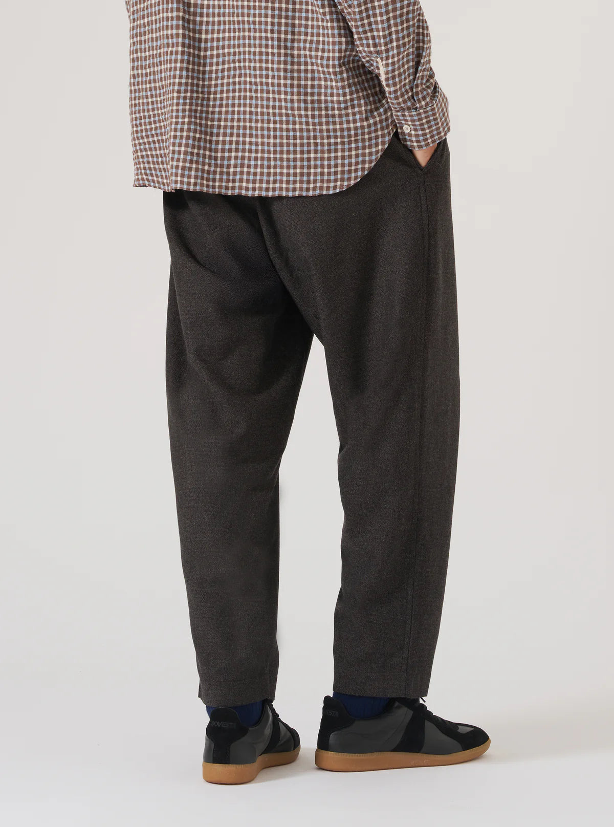 UNIVERSAL WORKS Brown Upcycled Italian Tweed Pleated Track Pant