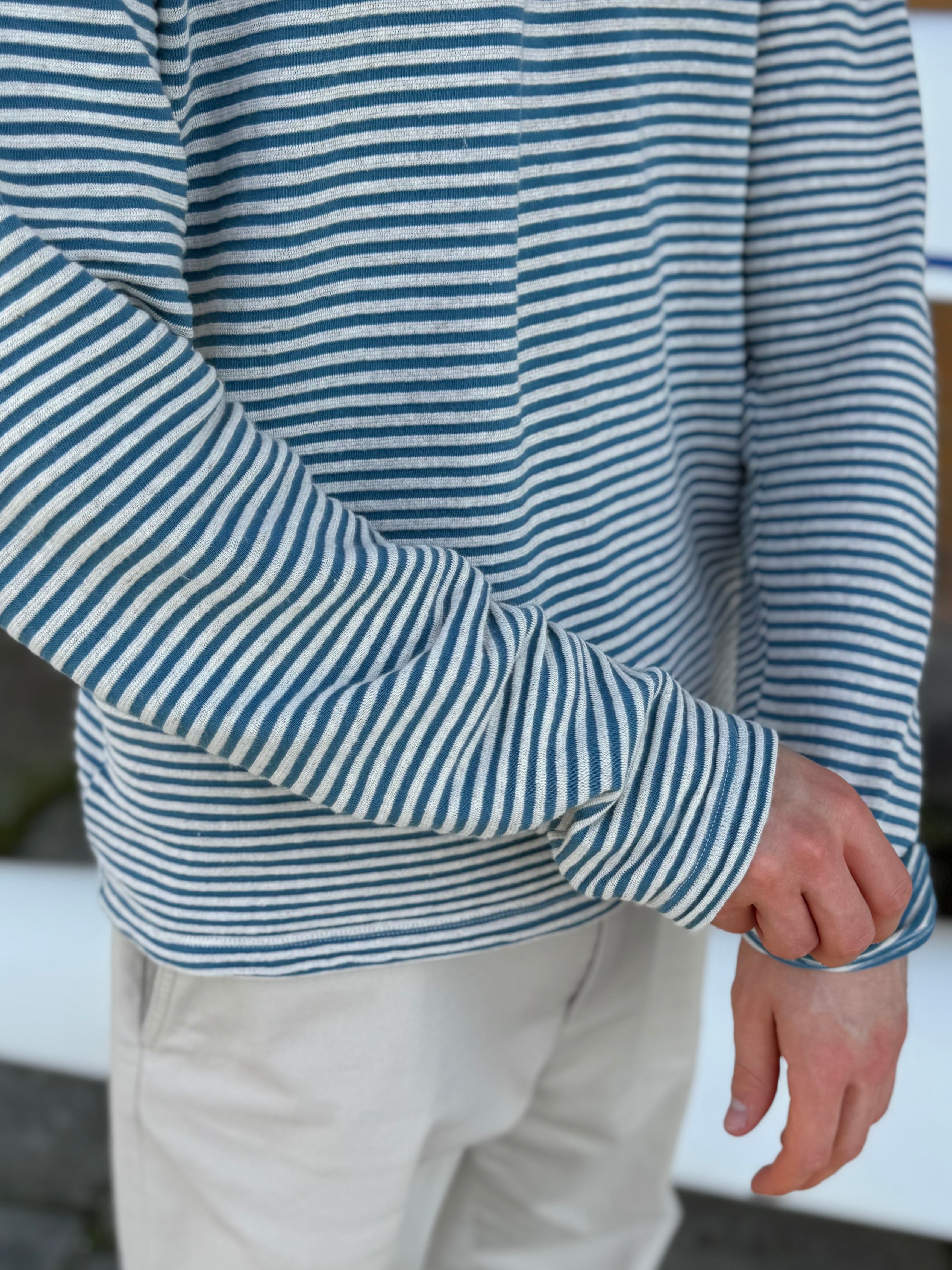 FRESH Marina Long Sleeve Striped T-Shirt in Royal Blue
