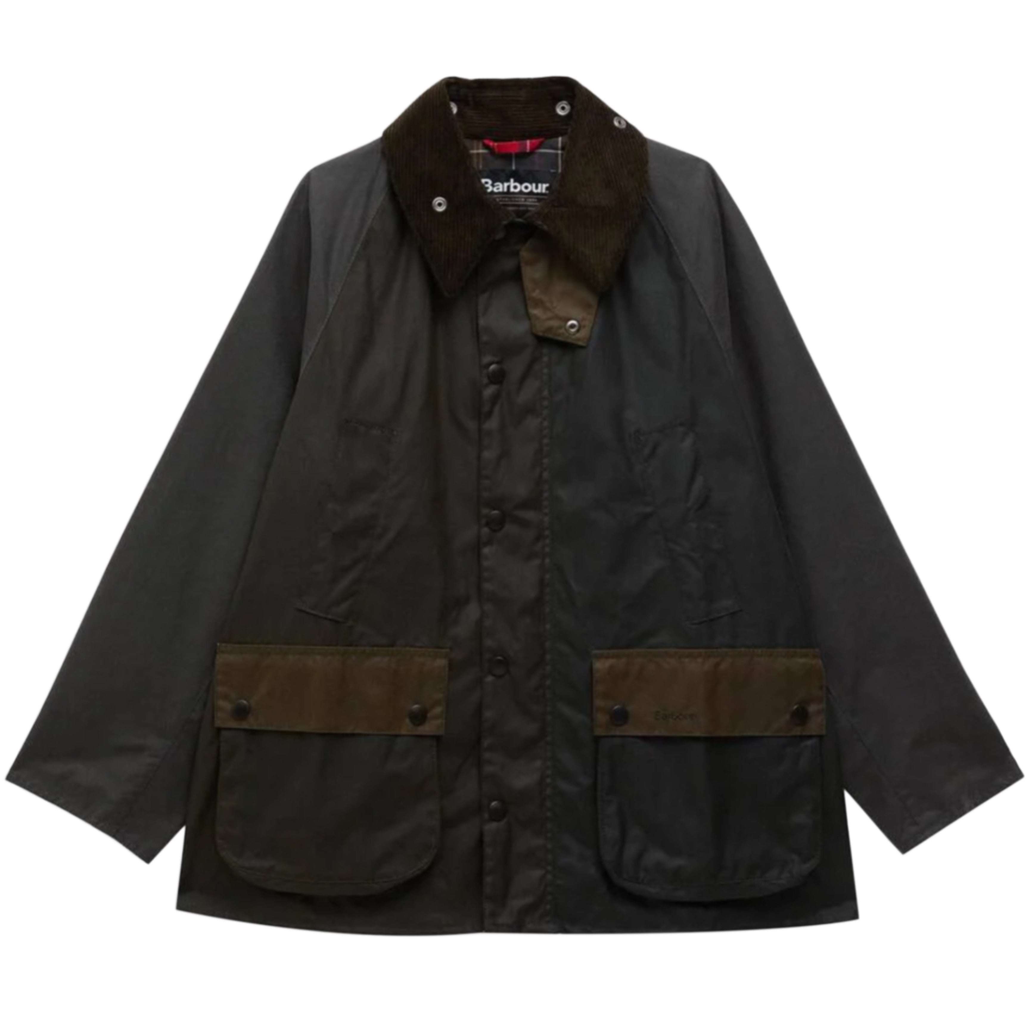 BARBOUR Patchwork Oversized Bedale Waxed Jacket Sage Multi