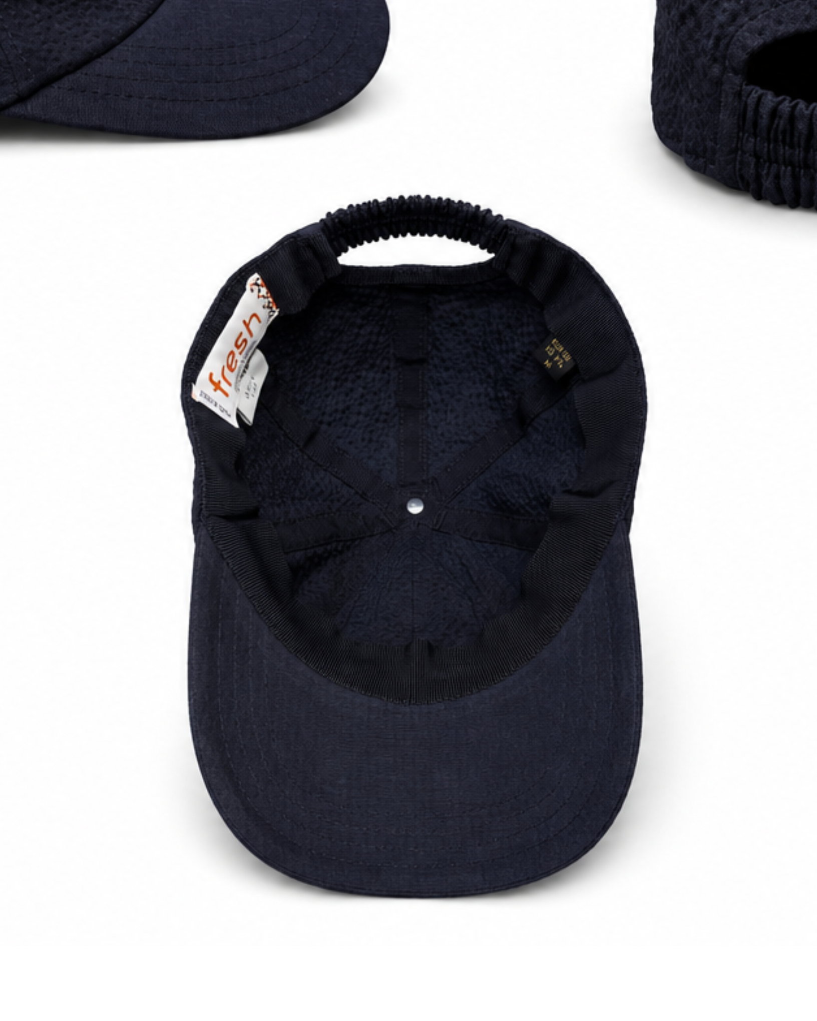 Cappello in seersucker FRESH crema-navy