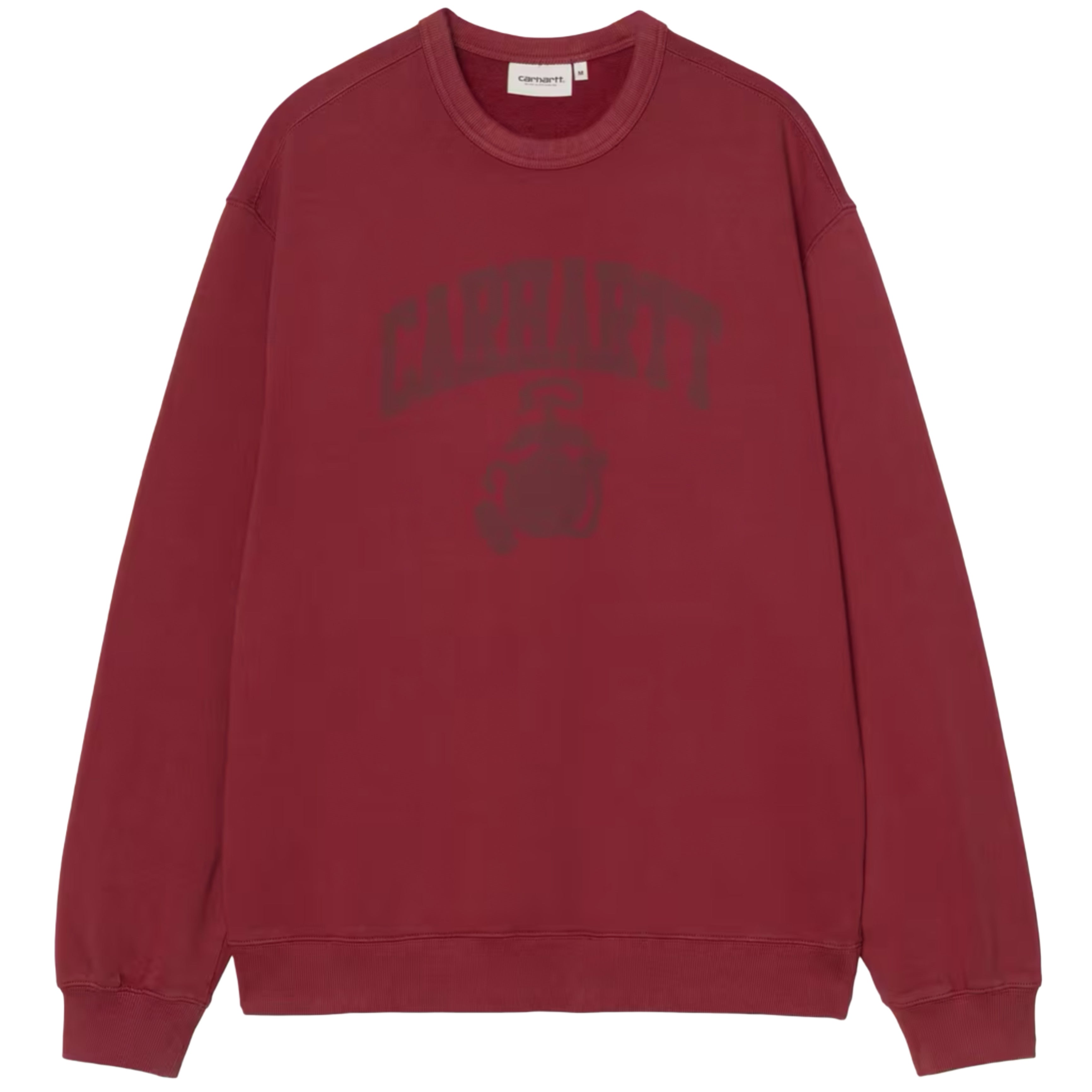 CARHARTT WIP Faded Pond Corps Sweatshirt Marsala Heavy Stone Wash