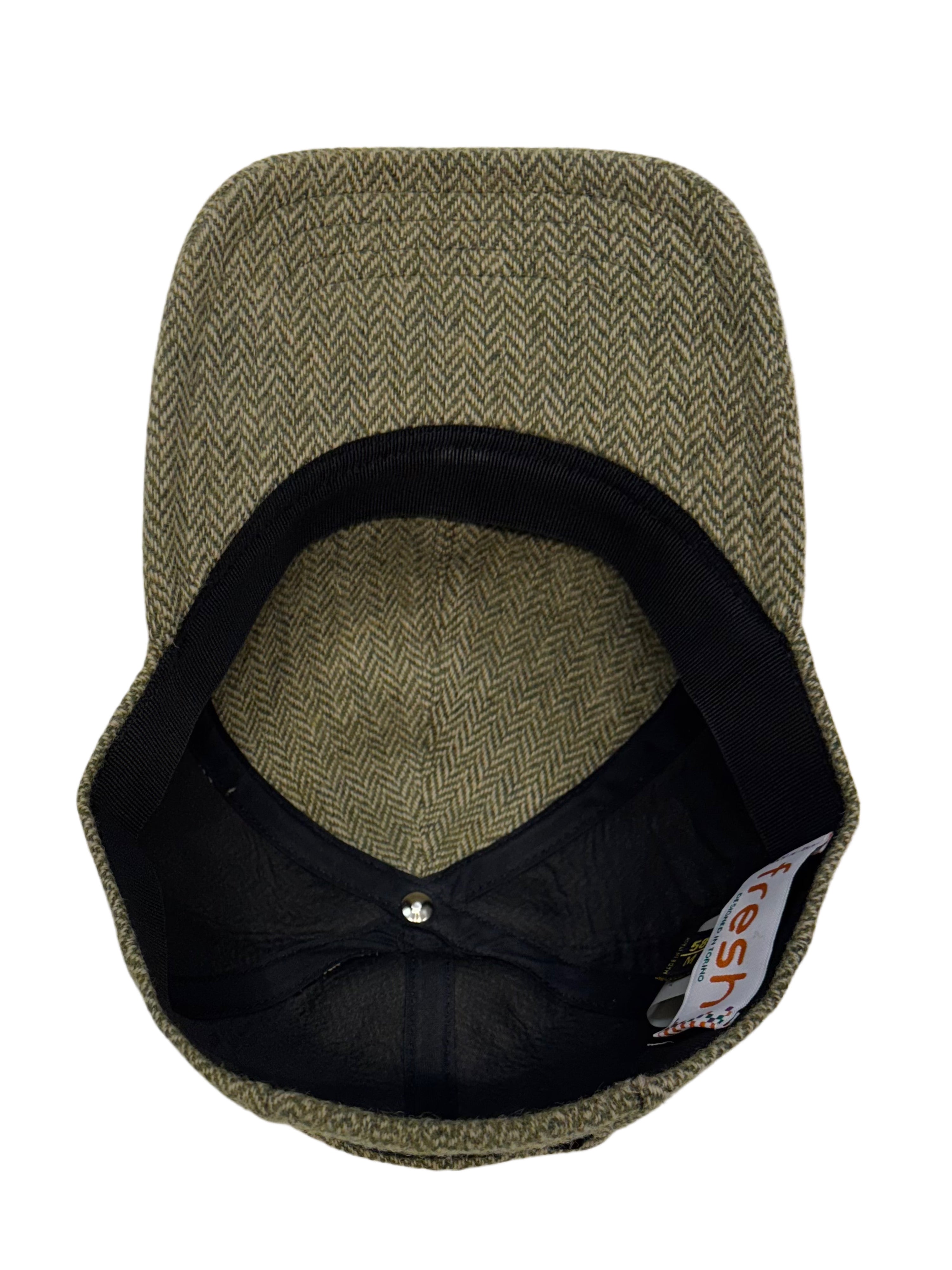 FRESH Six-Panel Green Wool Cap
