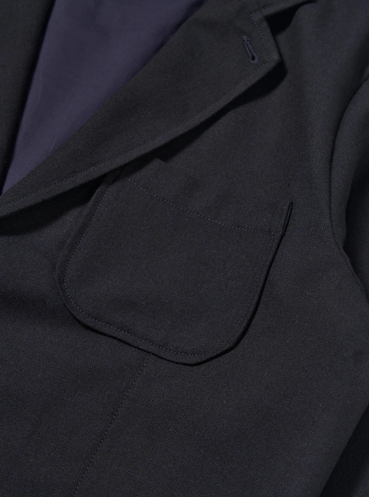 UNIVERSAL WORKS Dark Navy Upcycled Italian Tweed Two Button Jacket