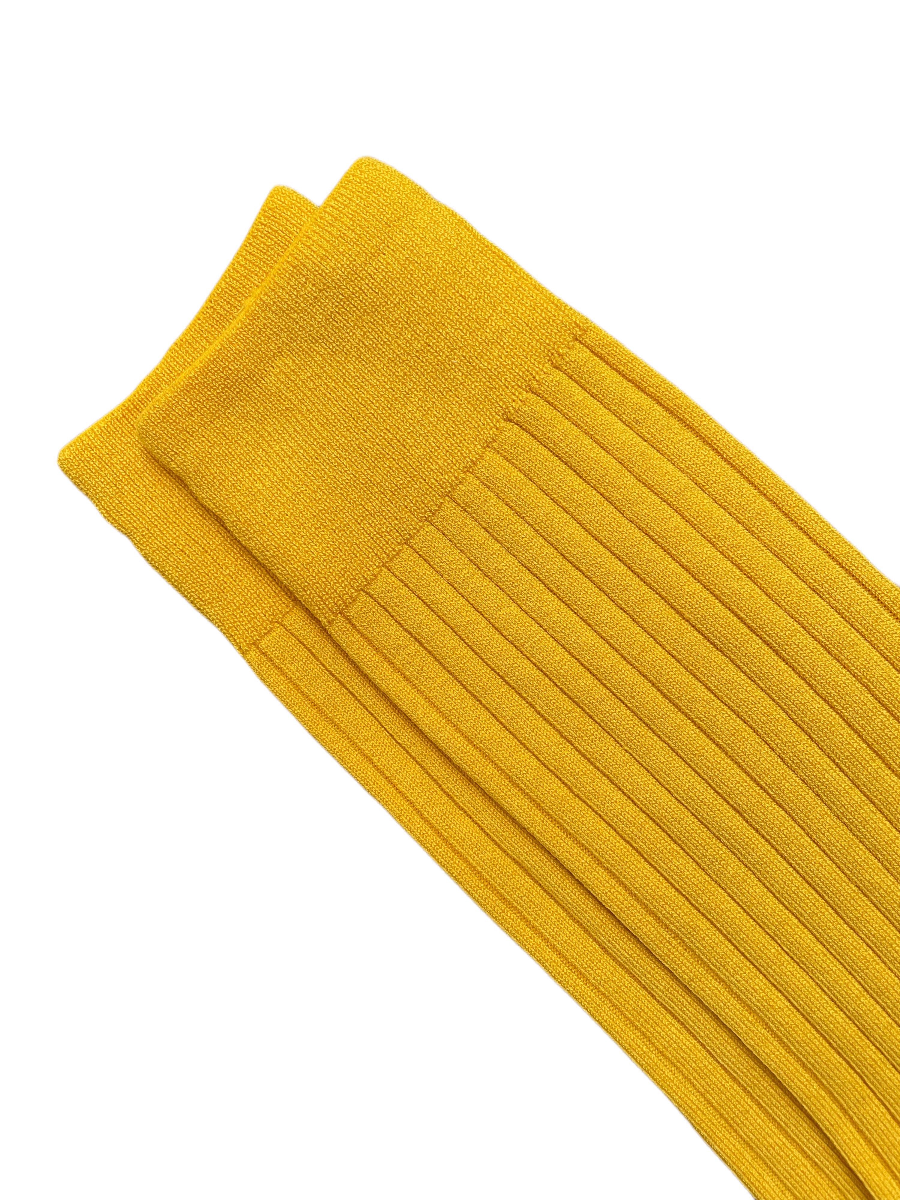 Chaussettes mi-mollet en coton FRESH en jaune