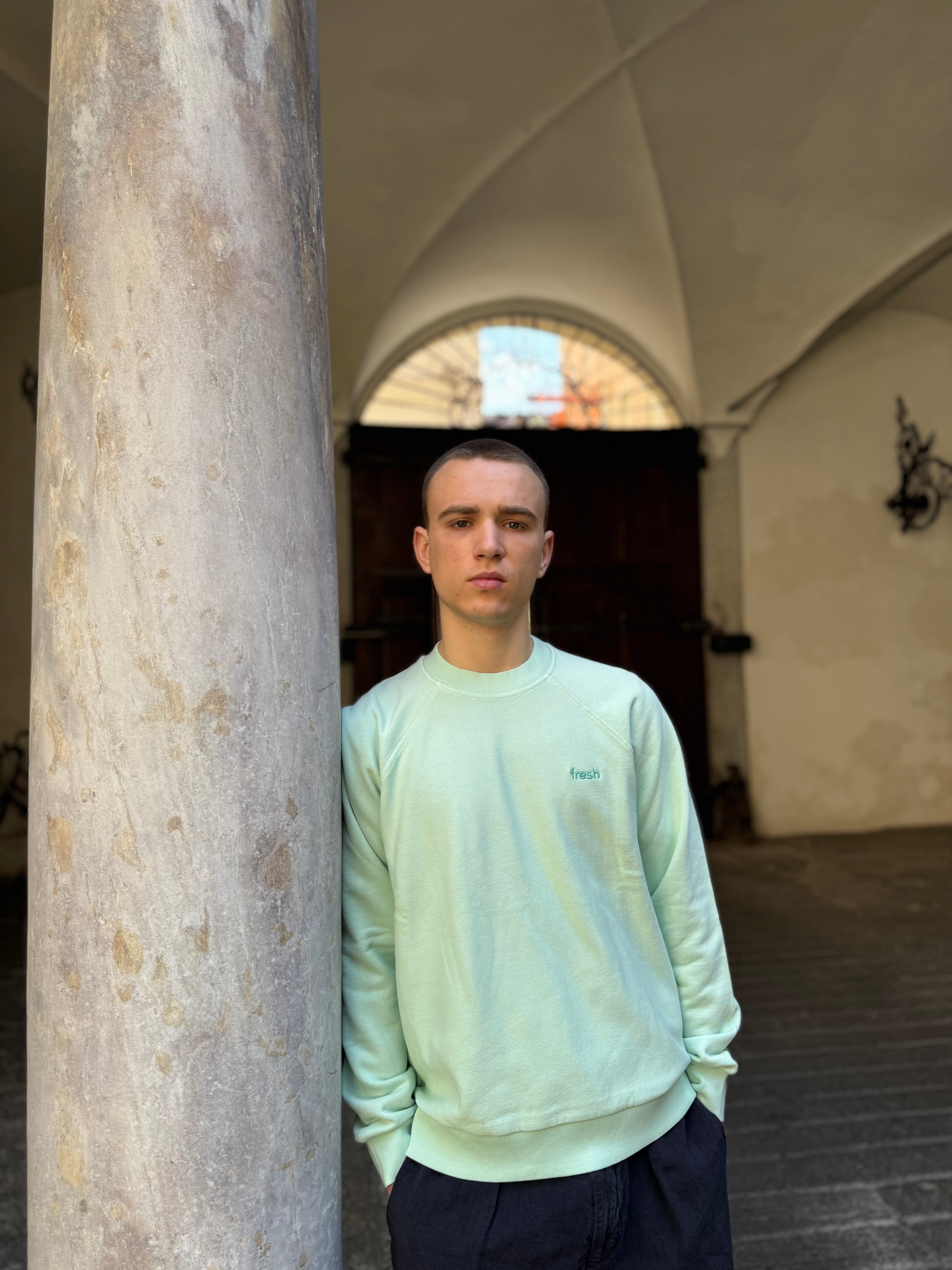 Sweat-shirt en coton FRESH Billie couleur menthe