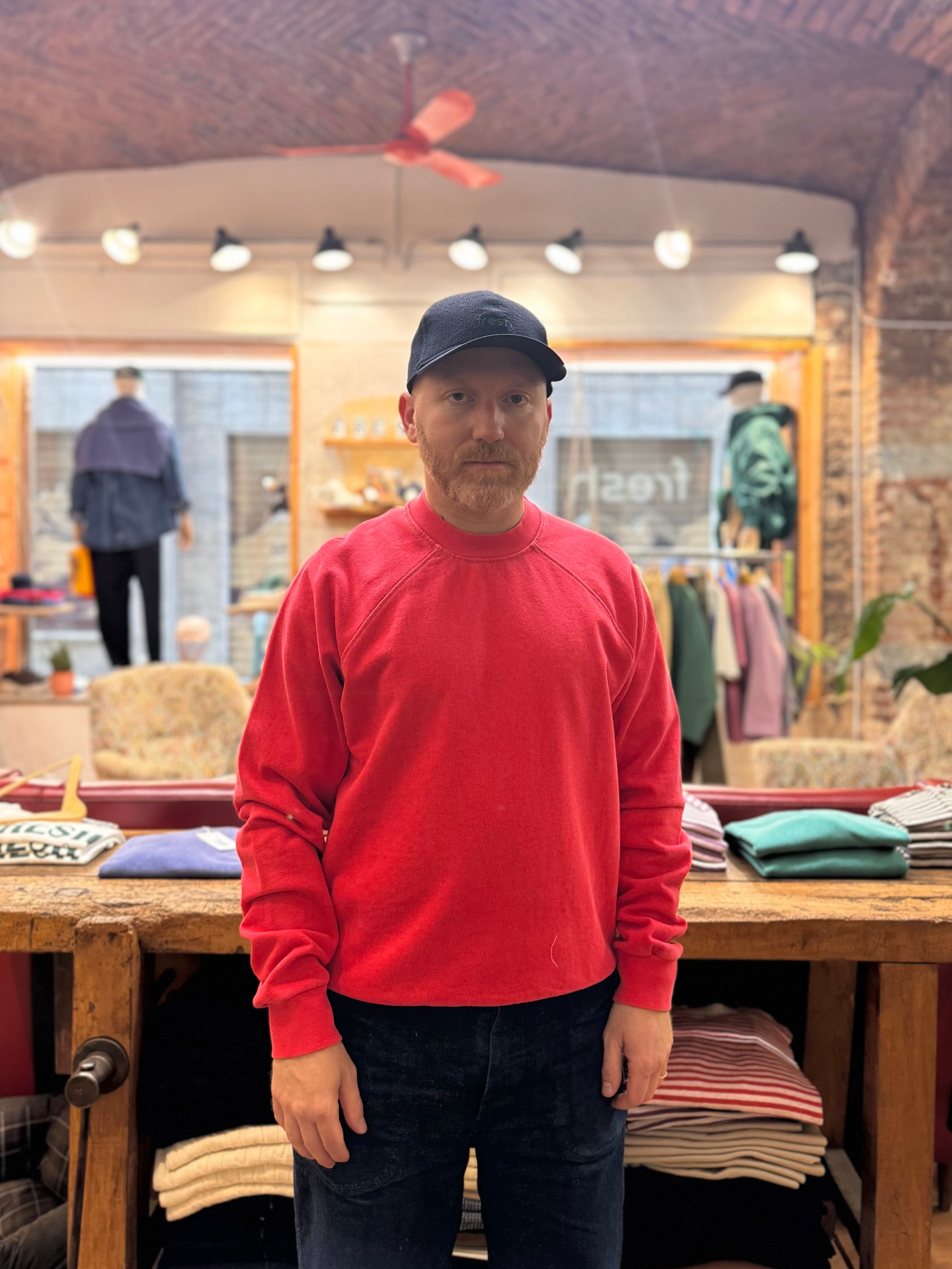 FRESH Billie Plated Cotton Sweatshirt in Real Red