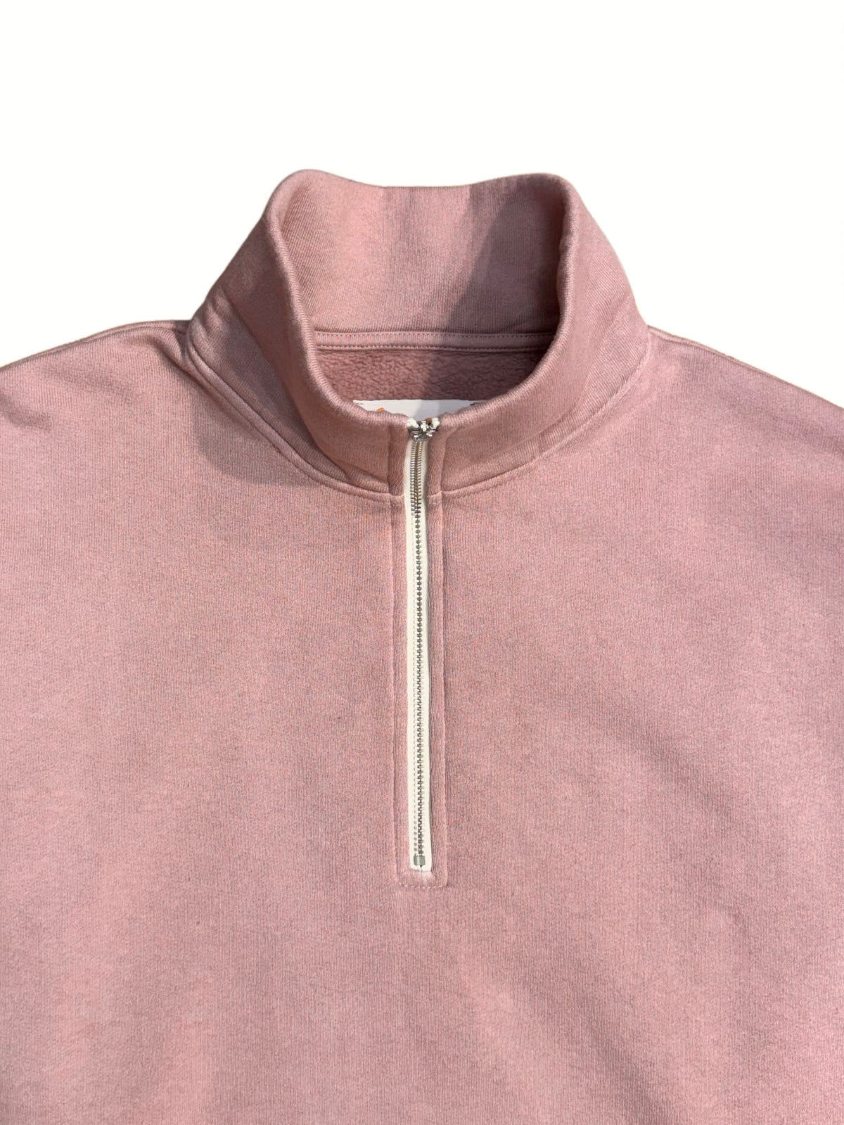 FRESH Barry Cotton Quarter-Zip Sweatshirt in Antique Pink