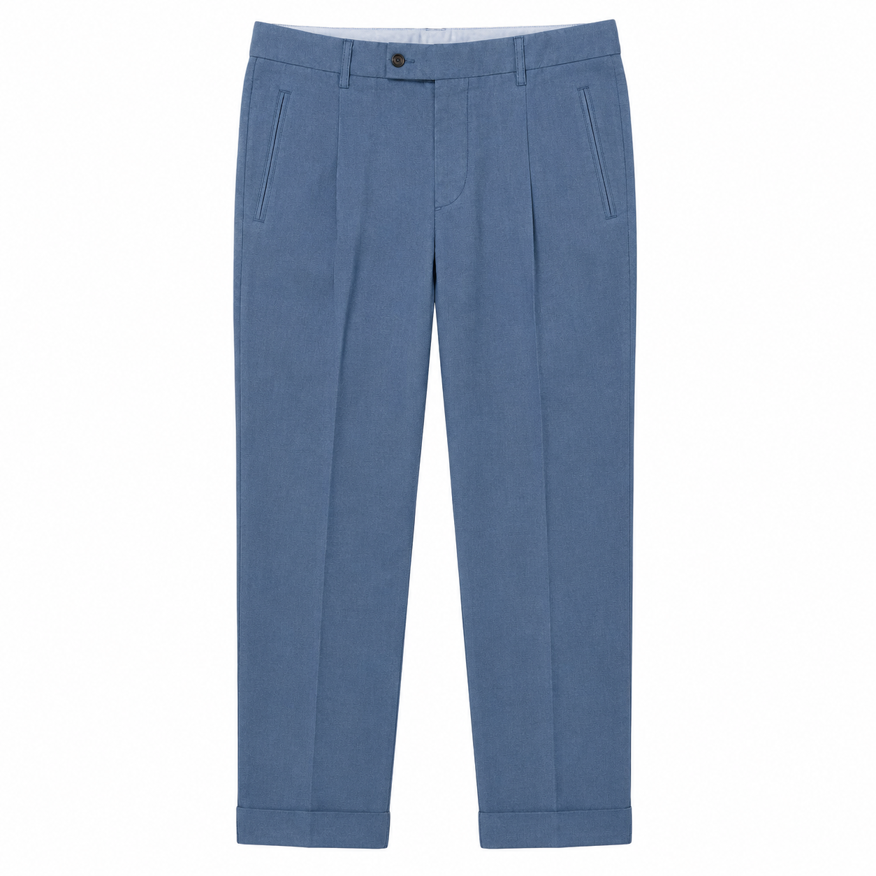 Pantaloni chino a una piega in lino FRESH Lyocell in blu