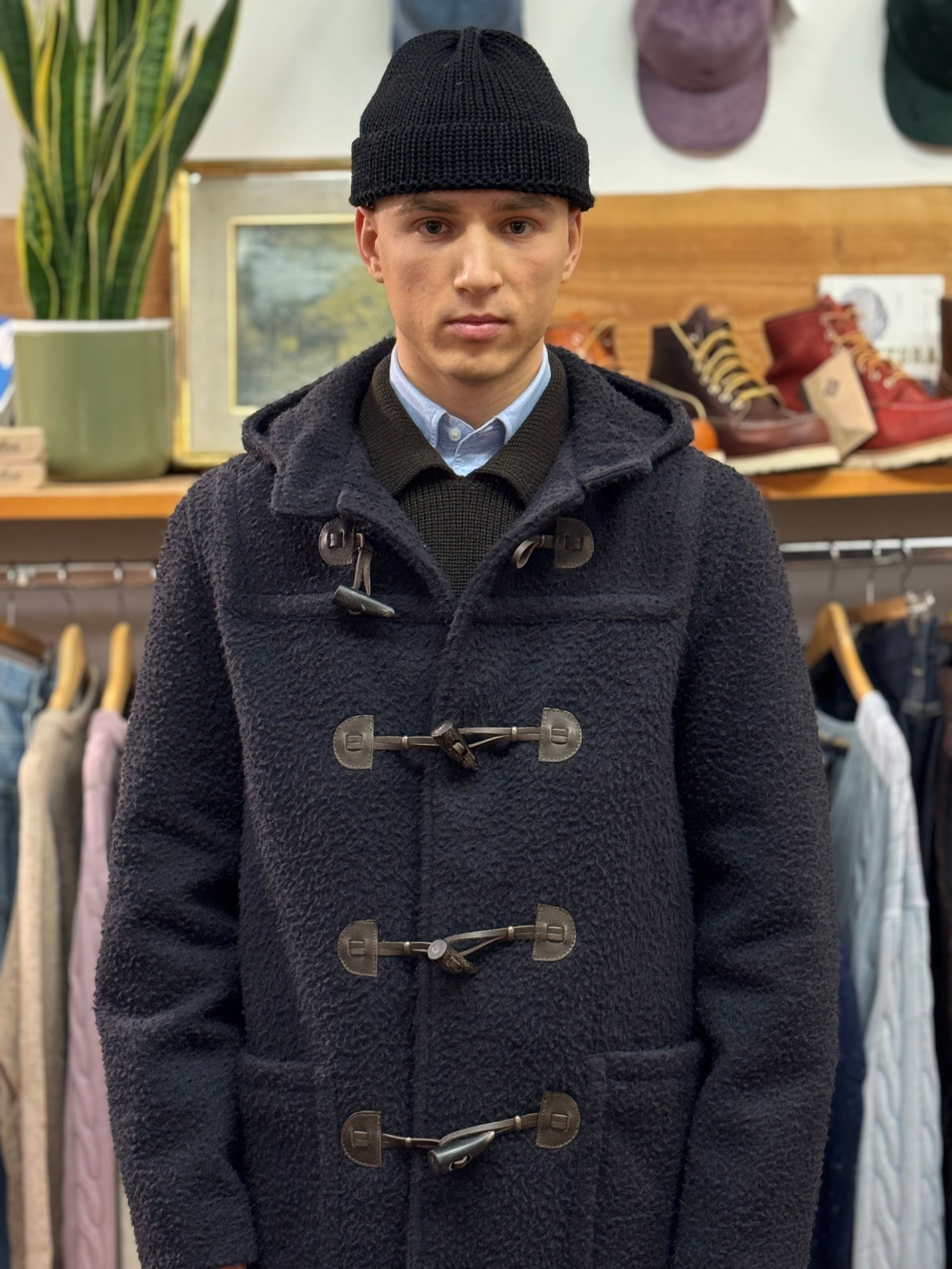 FRESH Montgomery Duffle Coat Casentino Wool in Dark Navy