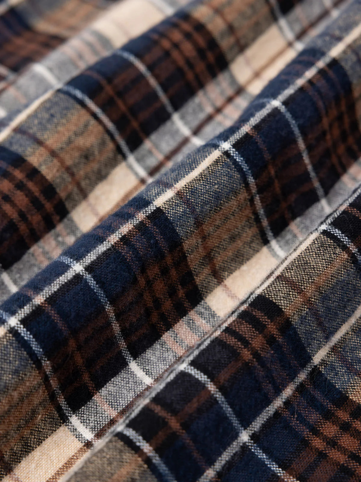 Chemise KESTIN Dirleton en flanelle de coton épaisse à carreaux marine
