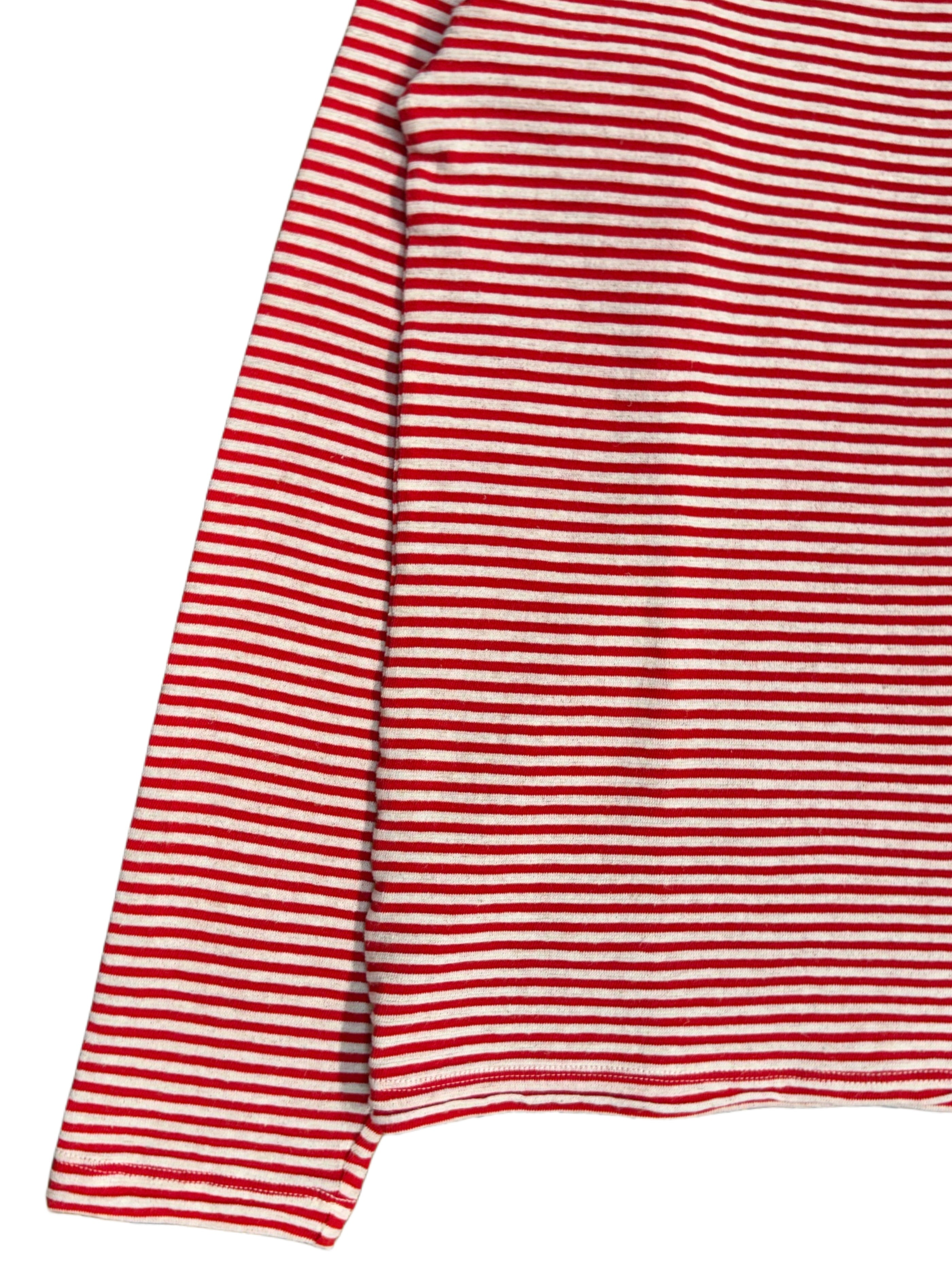 T-shirt rayé à manches longues FRESH Marina en blanc et rouge