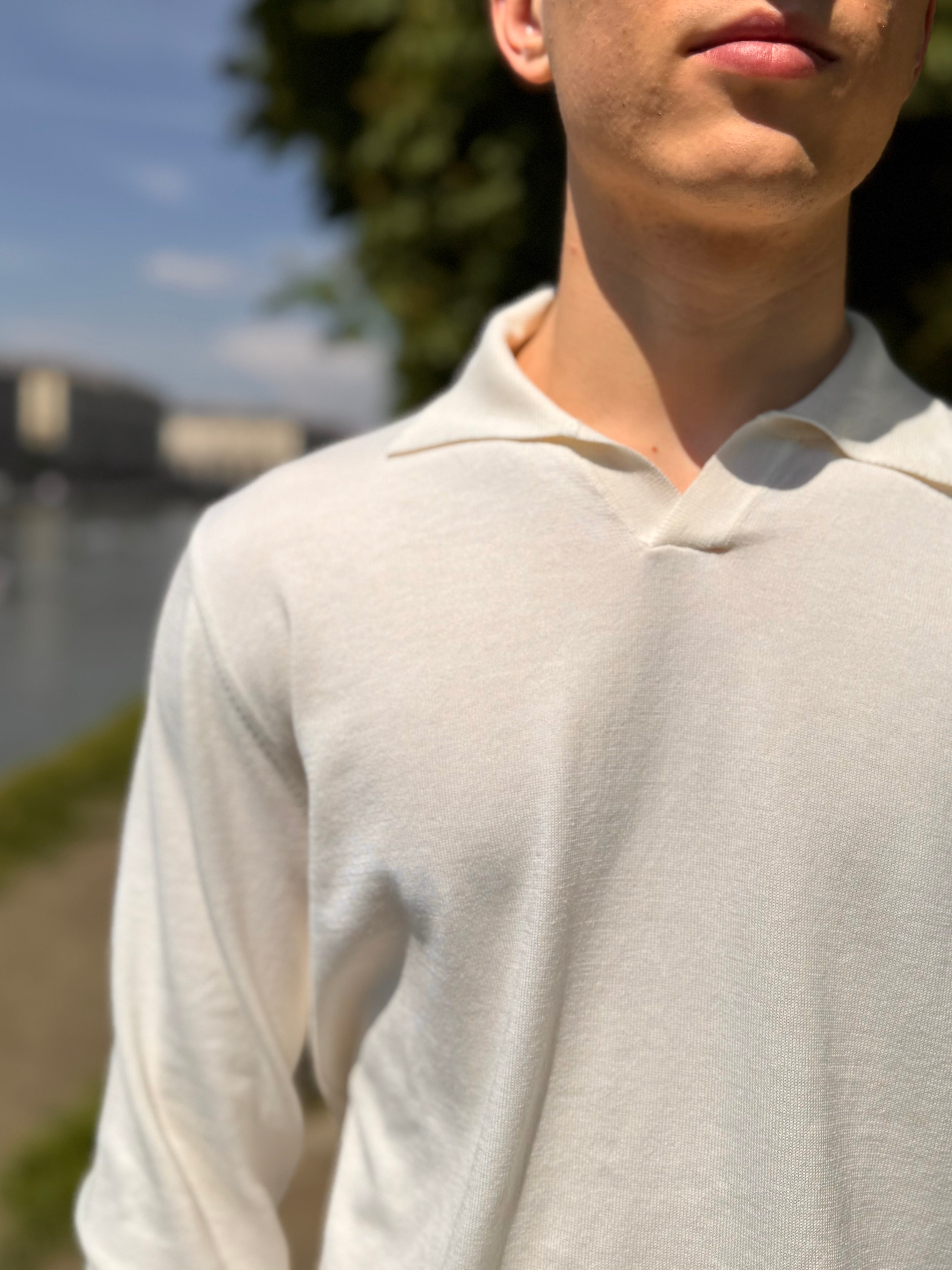 FRESH Morrissey Cotton Polo Shirt in White