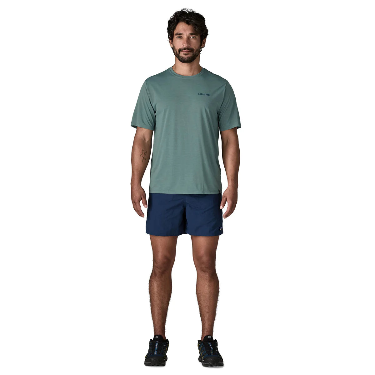 PATAGONIA T-shirt da uomo Capilene® Cool Daily - Logo Boardshort Blue Sage - Light Blue Sage X-Dye