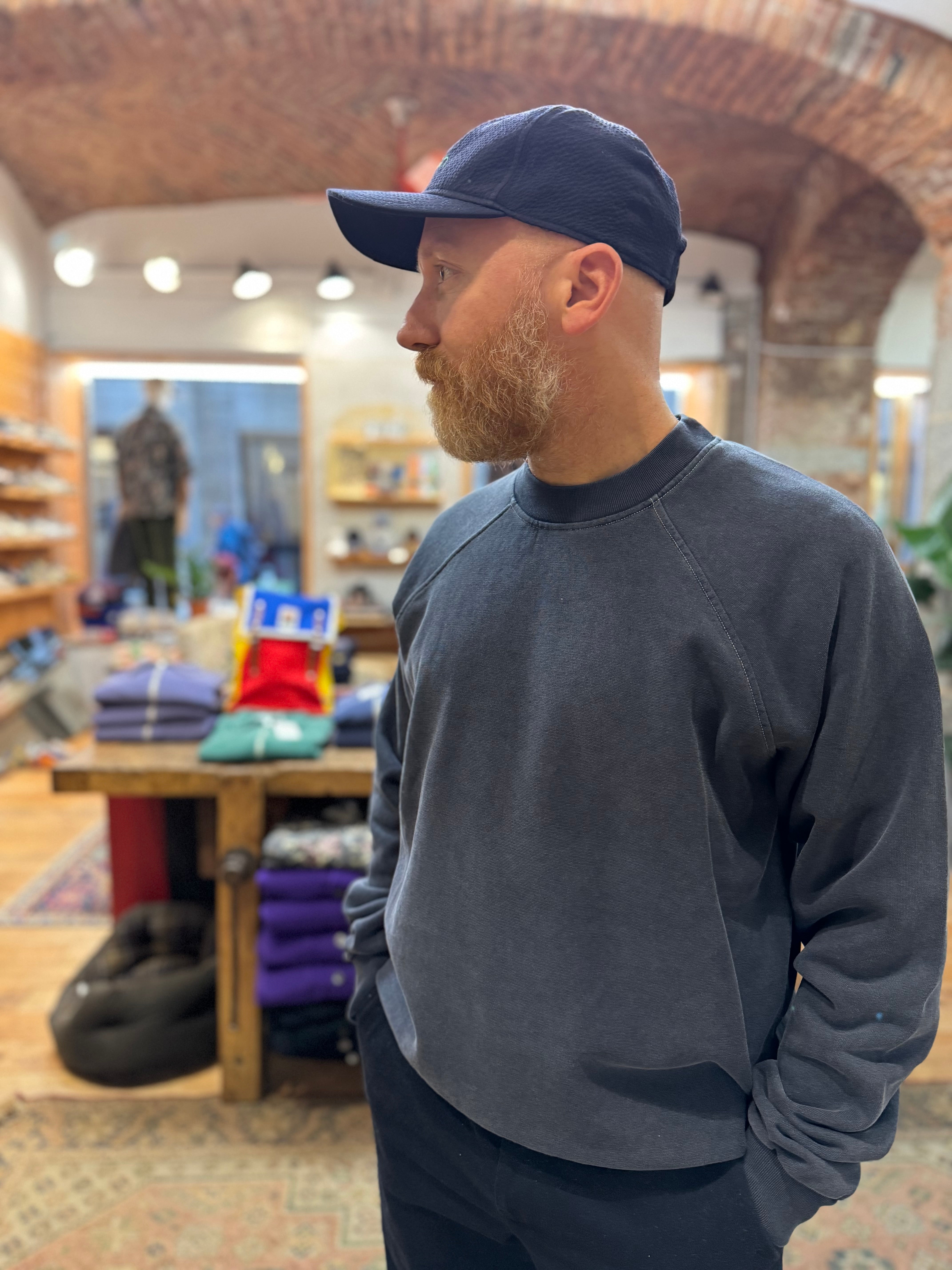 FRESH Billie Plated Cotton Sweatshirt in Night Blue