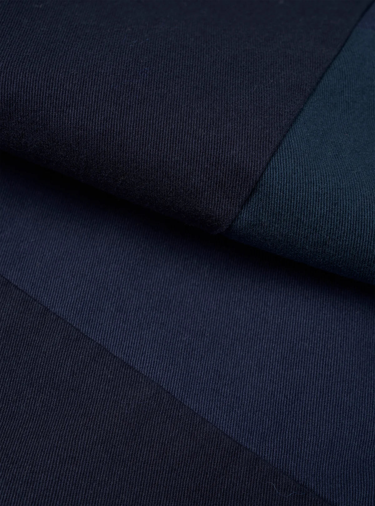 UNIVERSAL WORKS Navy Patchwork Twill Oxford Pant