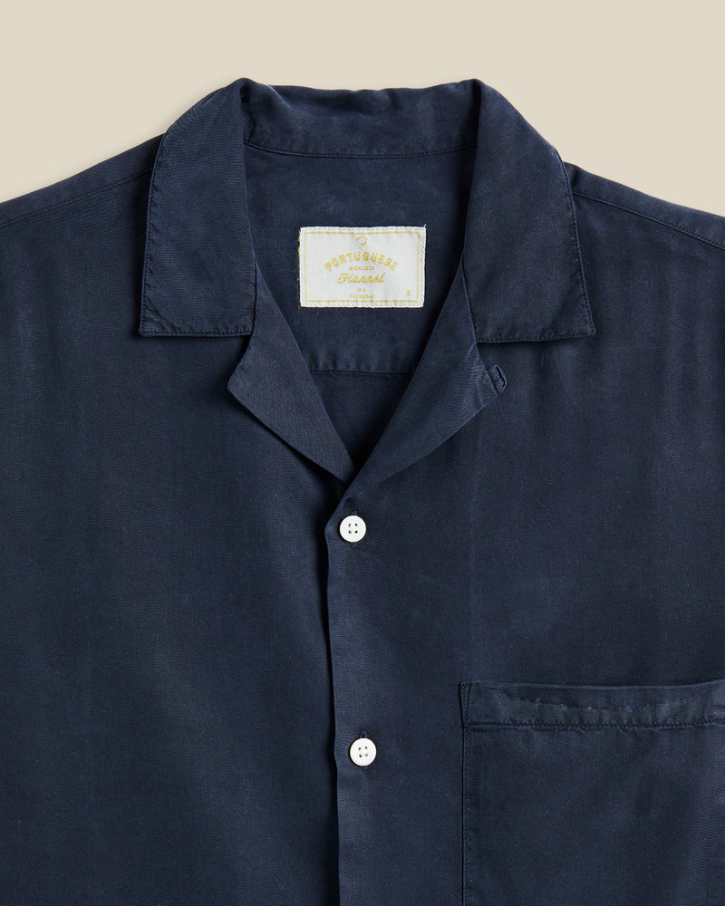 PORTUGUESE FLANNEL Dogtown Navy Short Sleeve Shirt