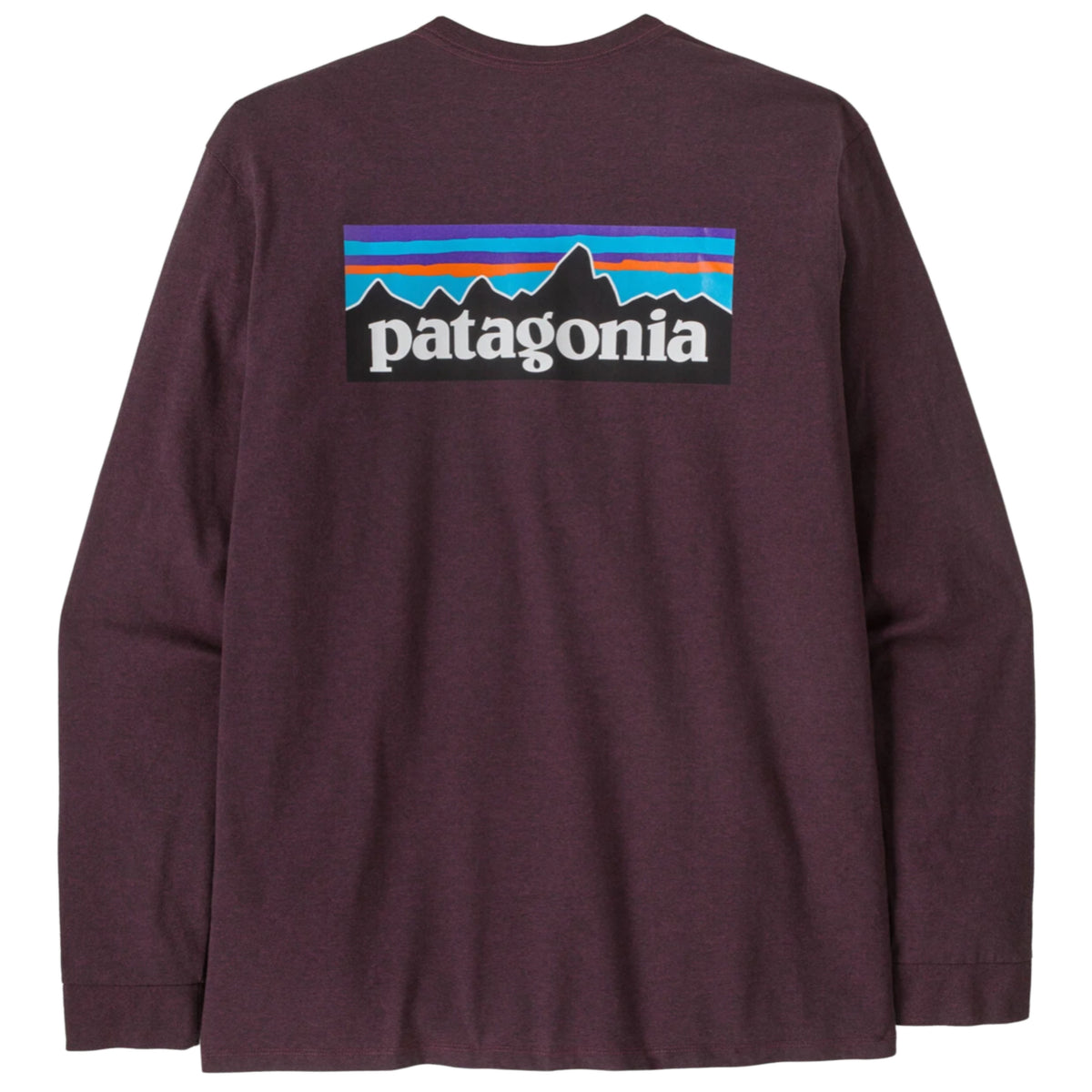 PATAGONIA Men's Long-Sleeved P-6 Logo Responsibili-Tee® Berry Fig